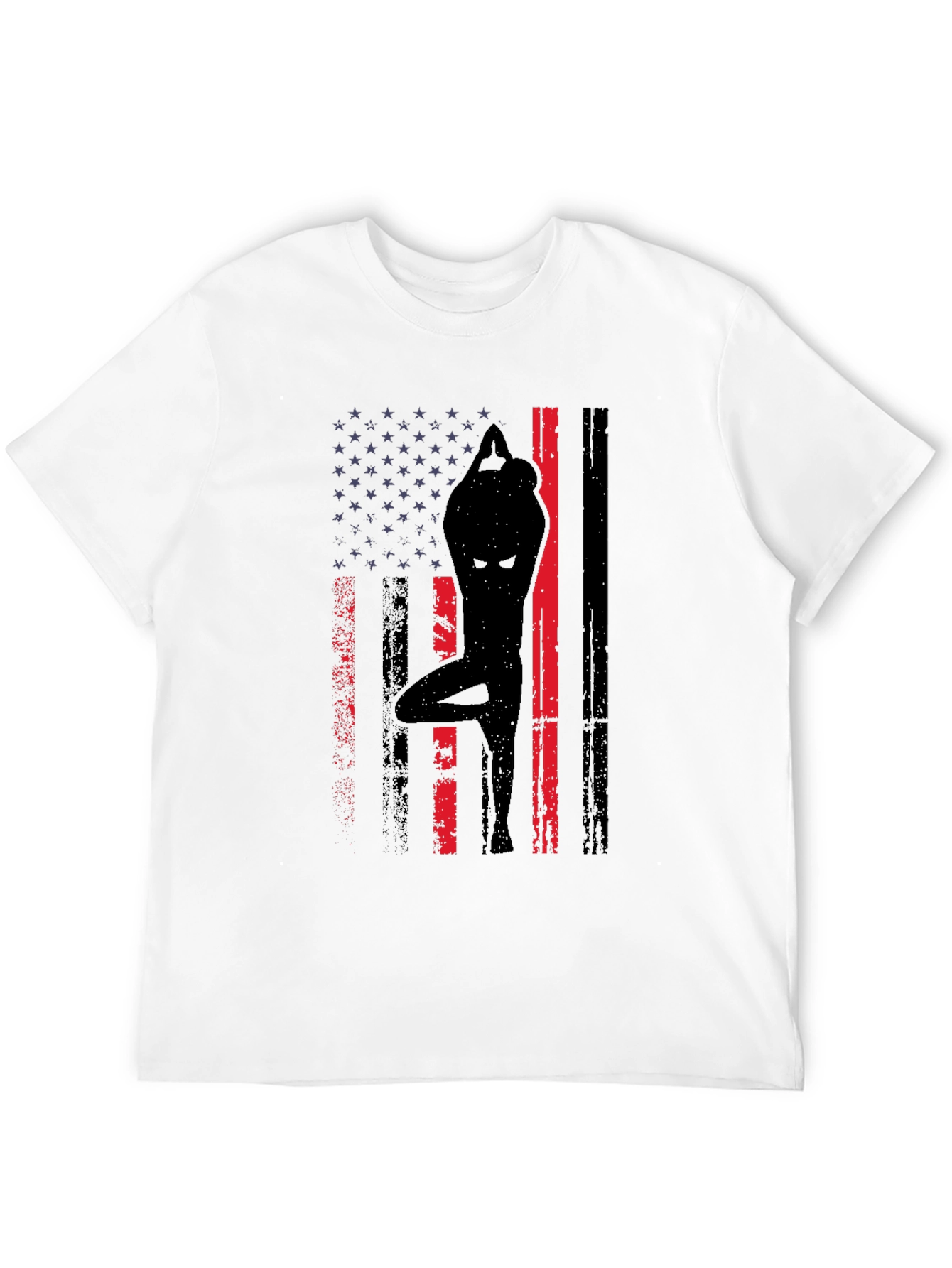 Yoga American Flag Graphic T-Shirt