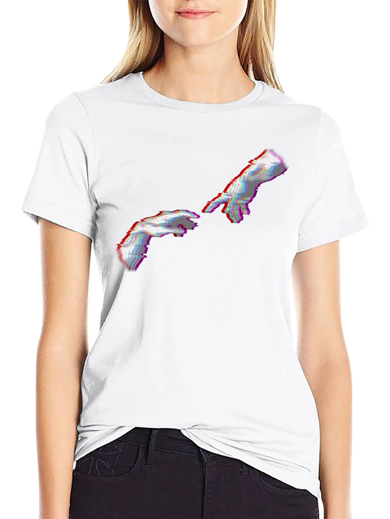Creation of Adam Glitch T-Shirt - Black