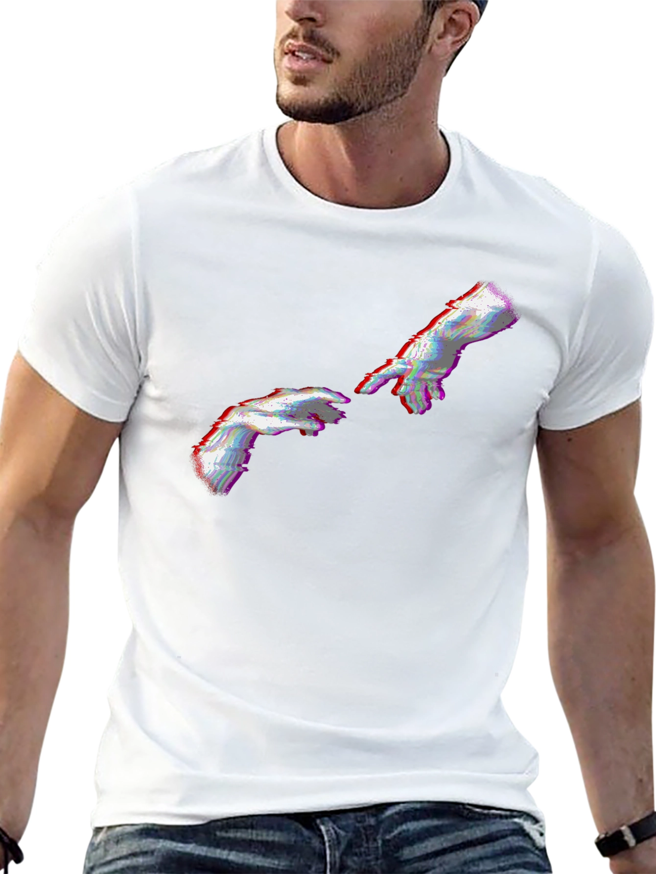 Creation of Adam Glitch T-Shirt - Black
