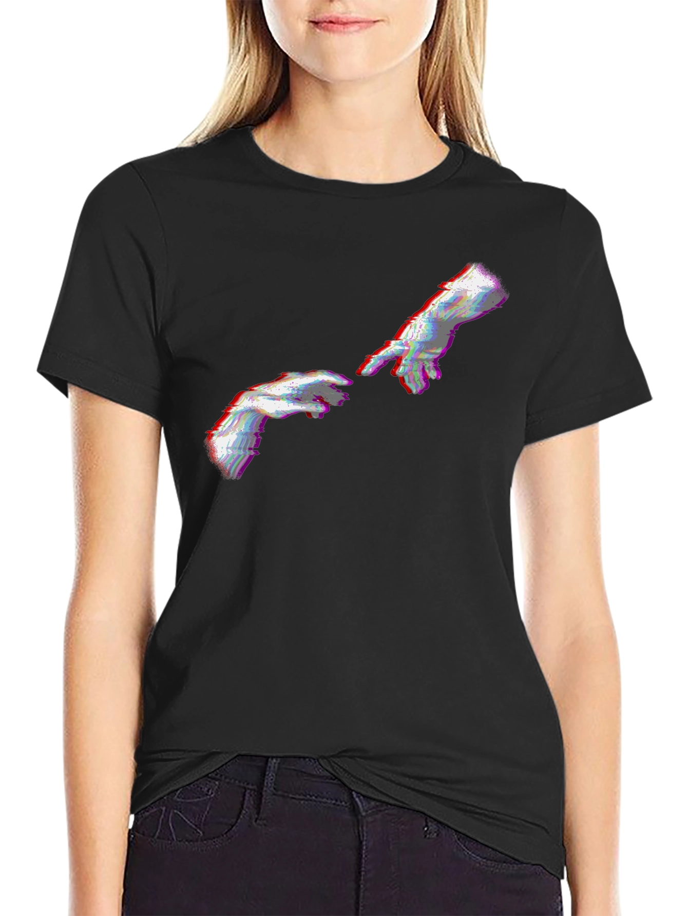 Creation of Adam Glitch T-Shirt - Black