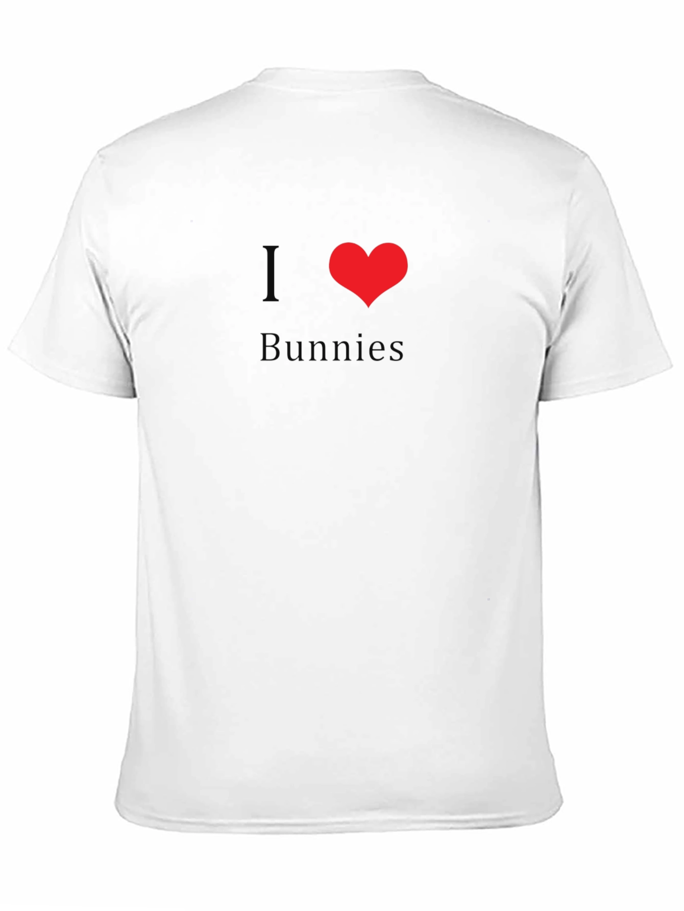 I Love Bunnies Black Crewneck T-Shirt
