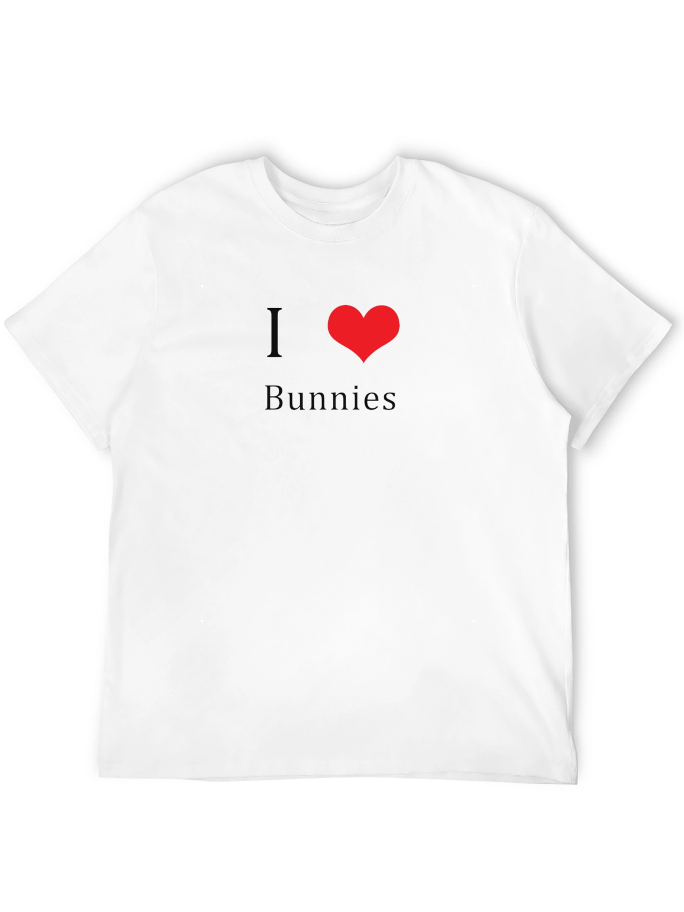 I Love Bunnies Black Crewneck T-Shirt