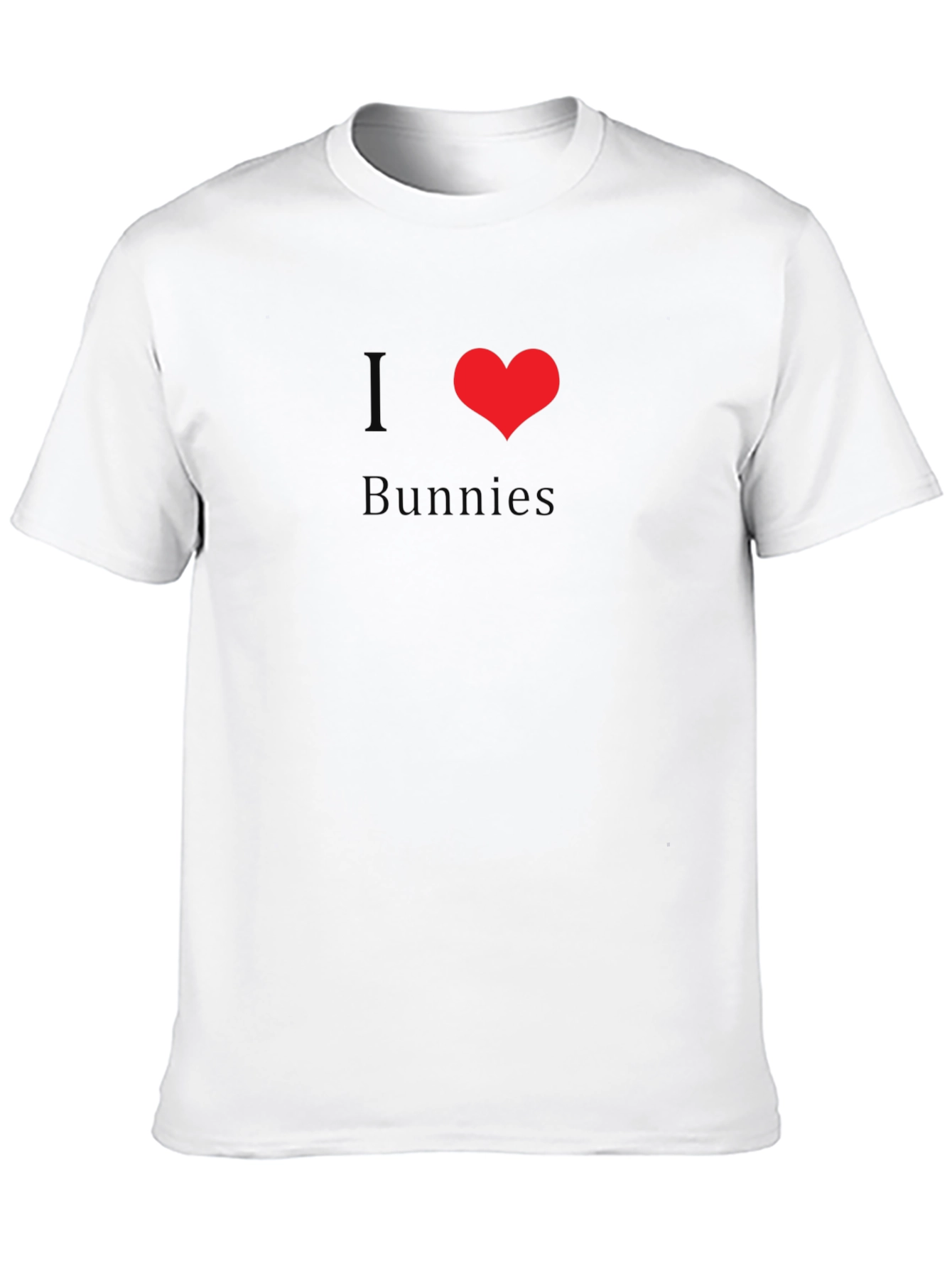 I Love Bunnies Black Crewneck T-Shirt