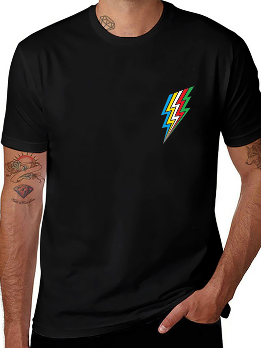 Cool Black Tee with Lightning Bolt Design