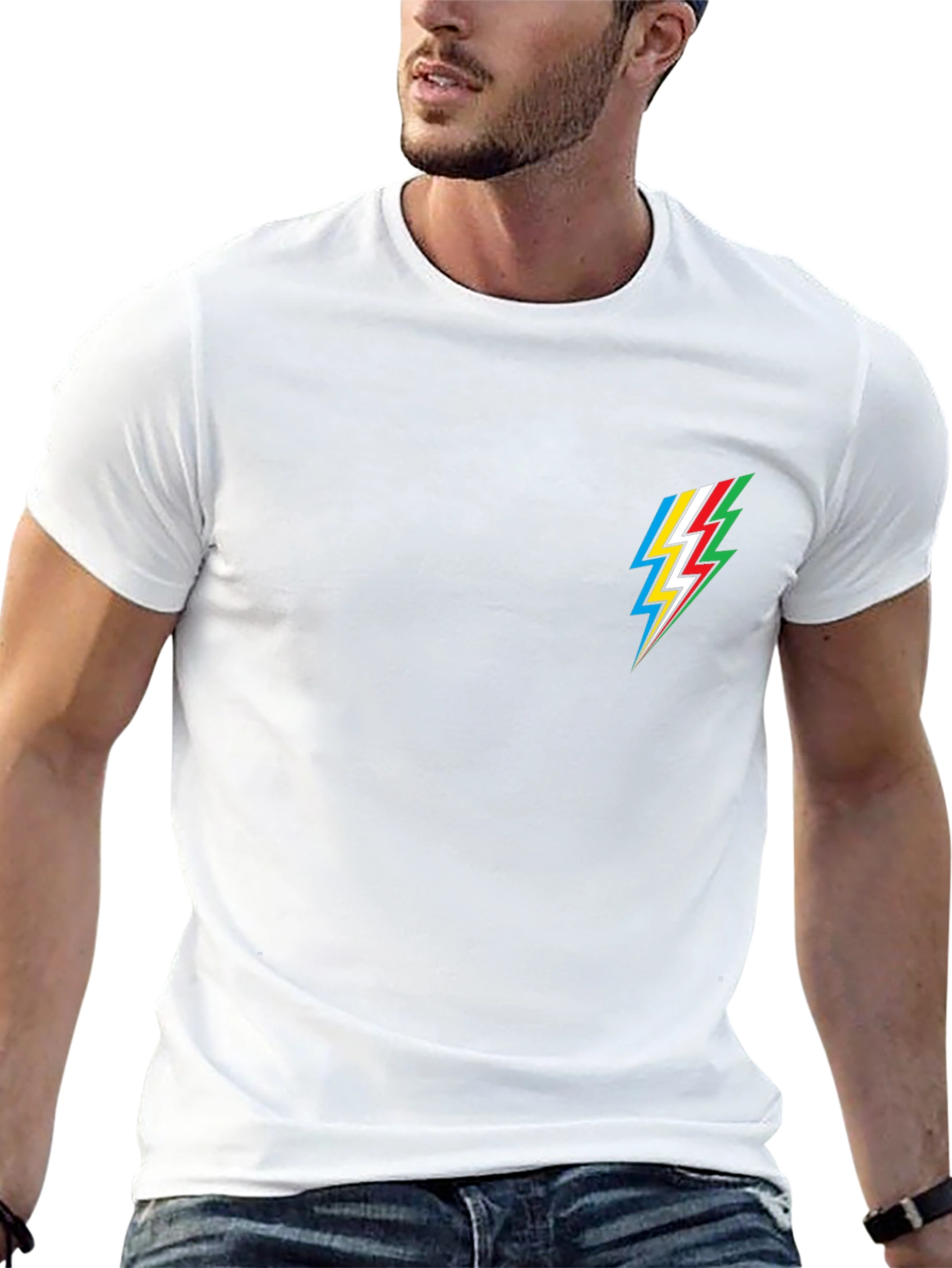 Cool Black Tee with Lightning Bolt Design