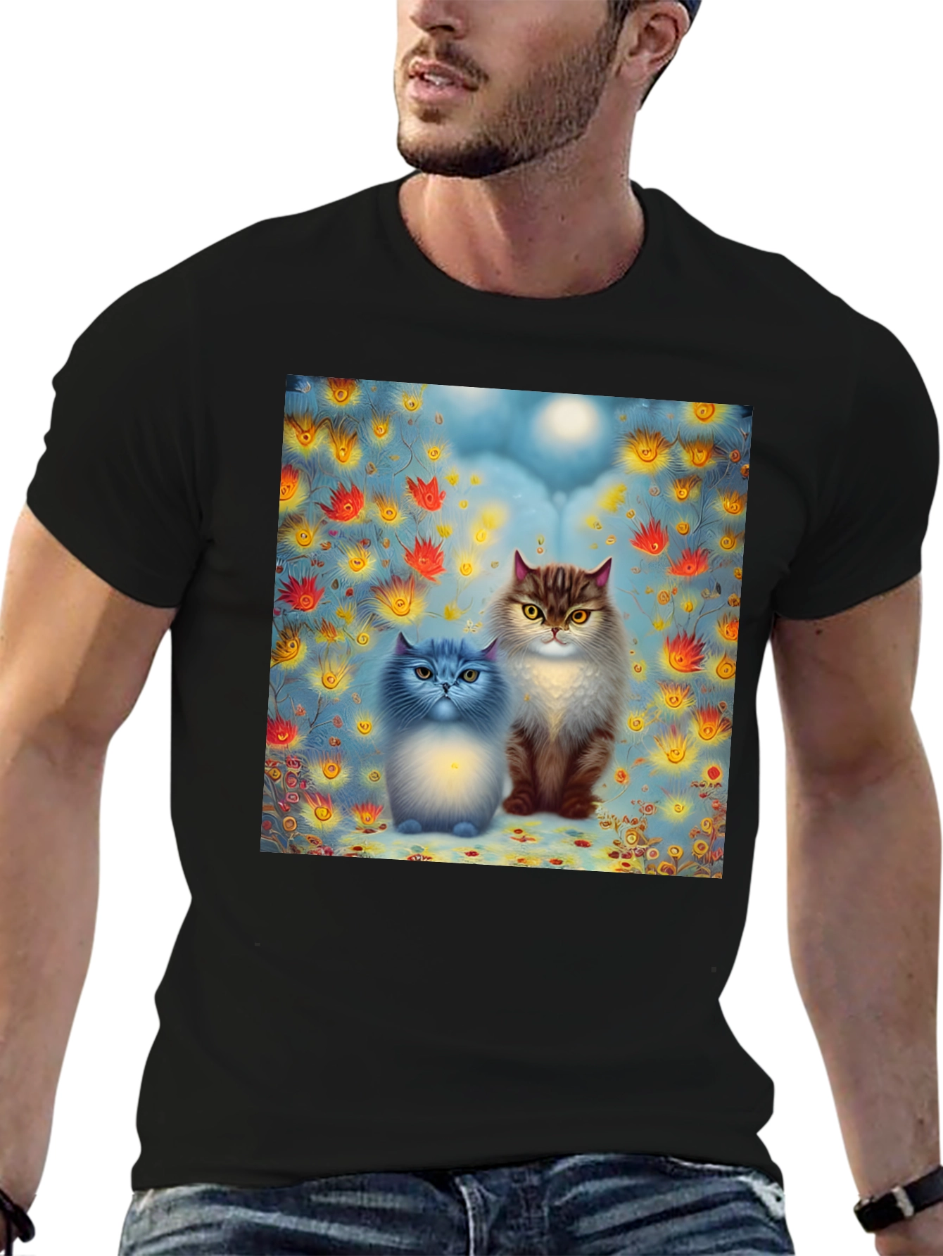 Cats in Bloom Graphic Tee