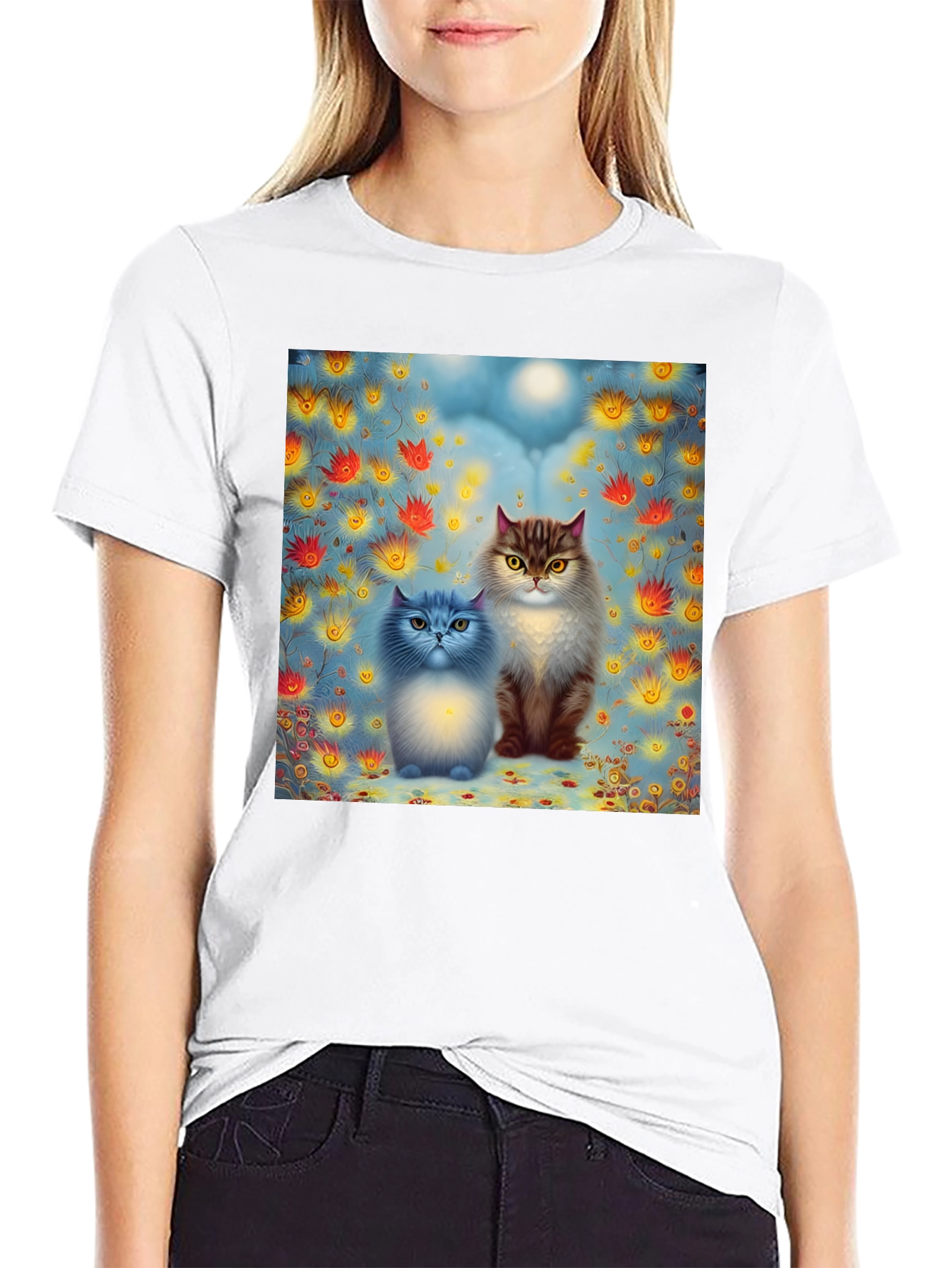 Cats in Bloom Graphic Tee