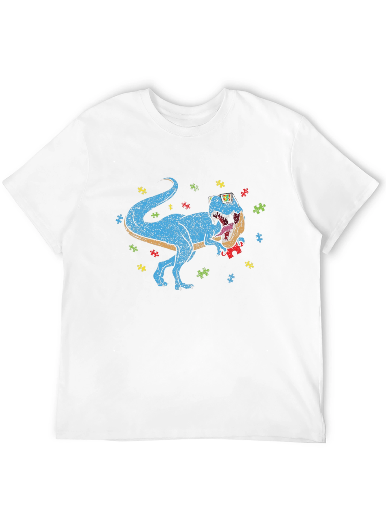 Dino Puzzle Piece T-Shirt Autism Awareness