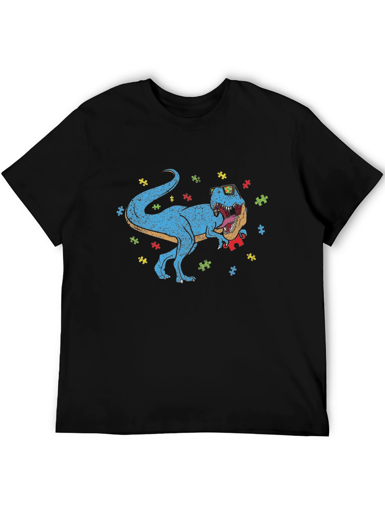 Dino Puzzle Piece T-Shirt Autism Awareness