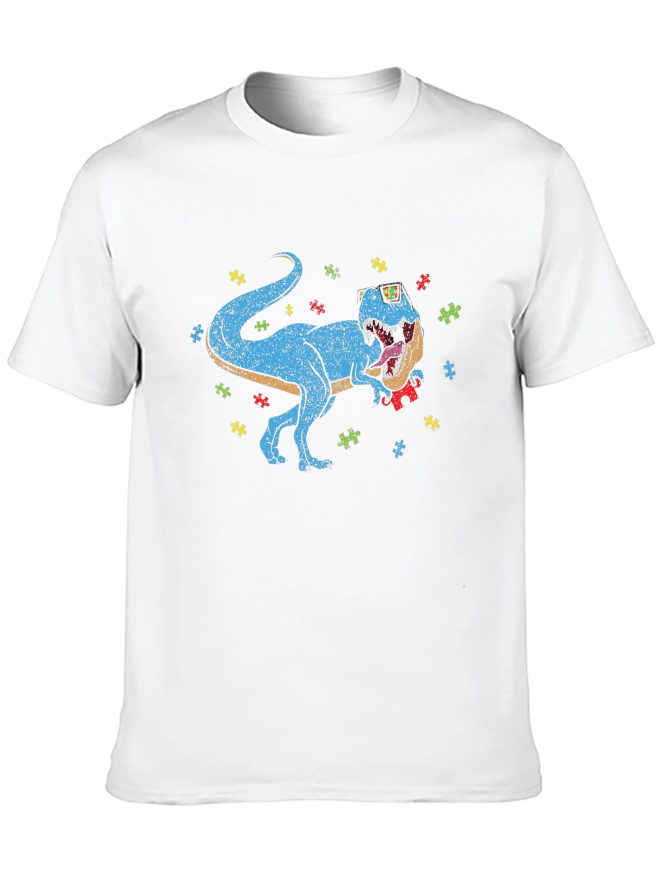 Dino Puzzle Piece T-Shirt Autism Awareness