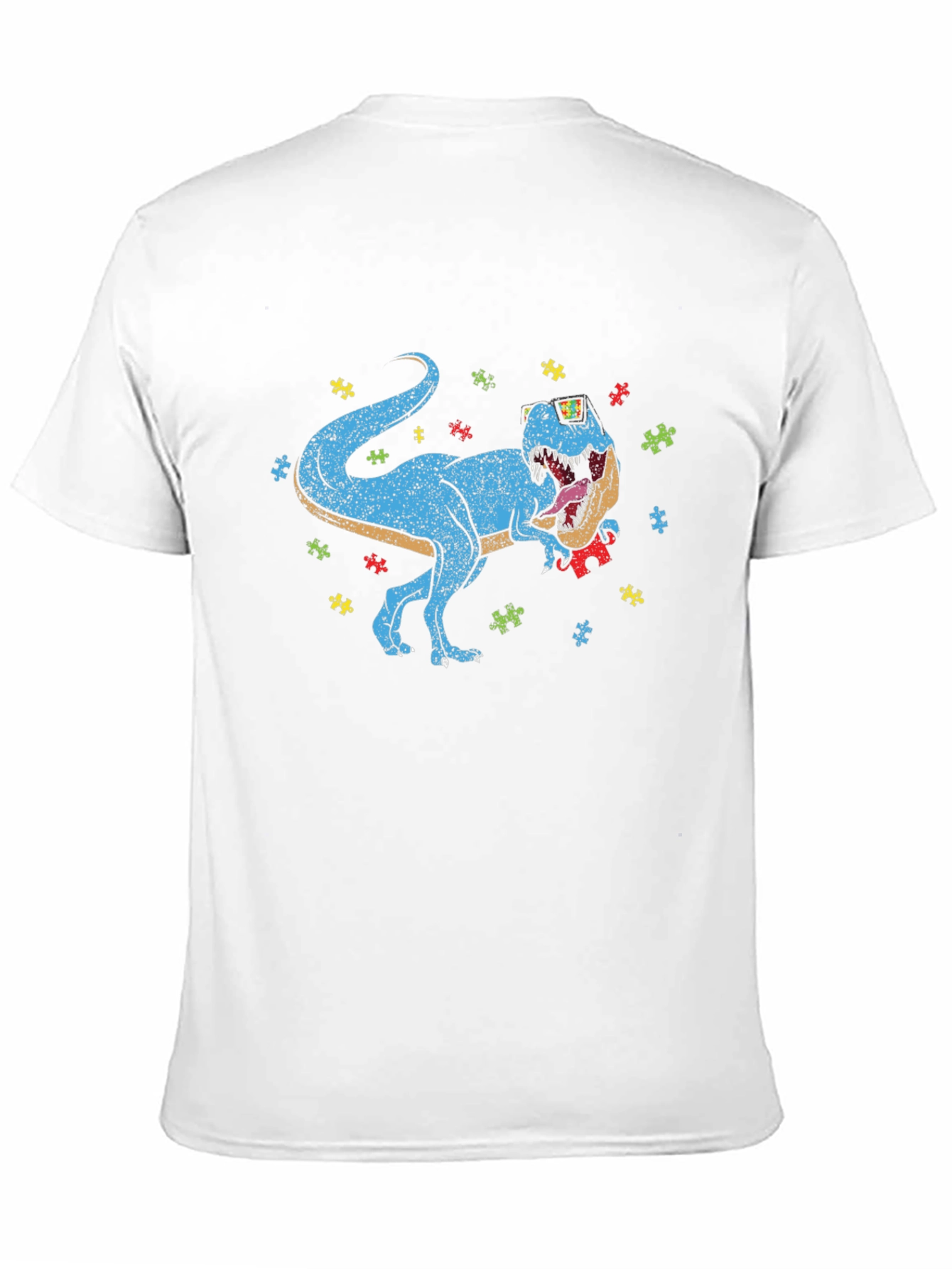 Dino Puzzle Piece T-Shirt Autism Awareness