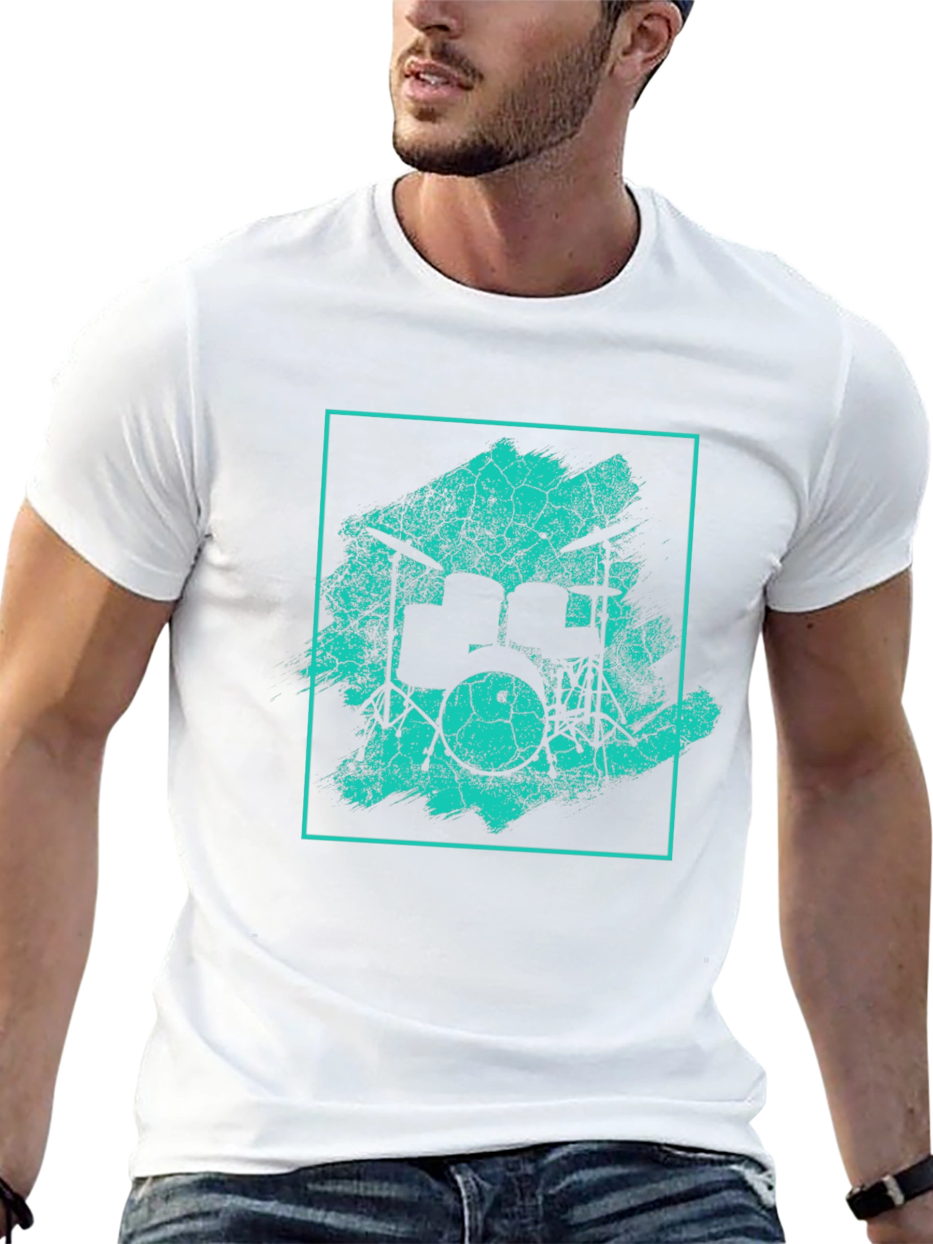 Drum Set Graphic T-Shirt - Black