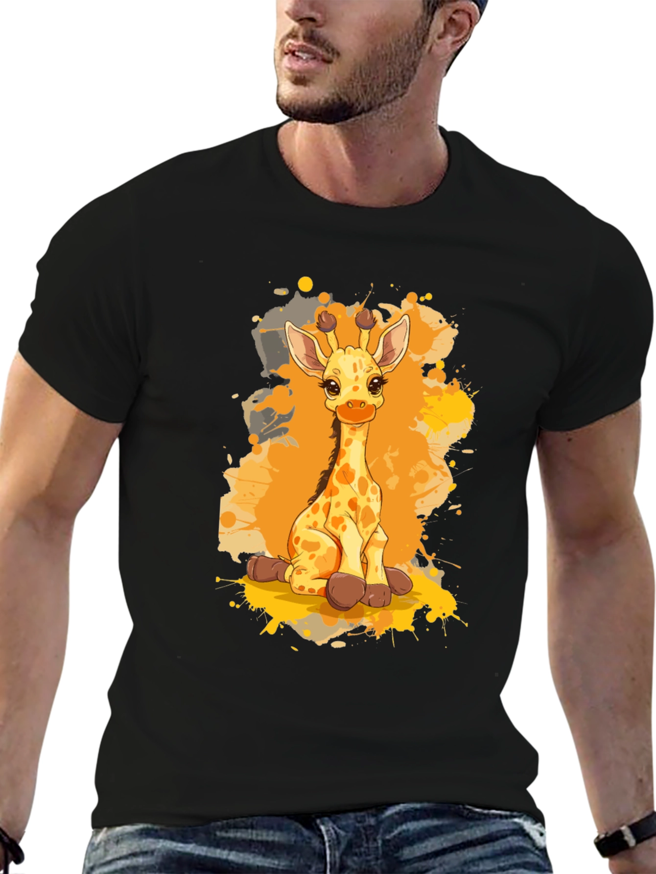 Giraffe T-Shirt - Cute Cartoon Animal Design