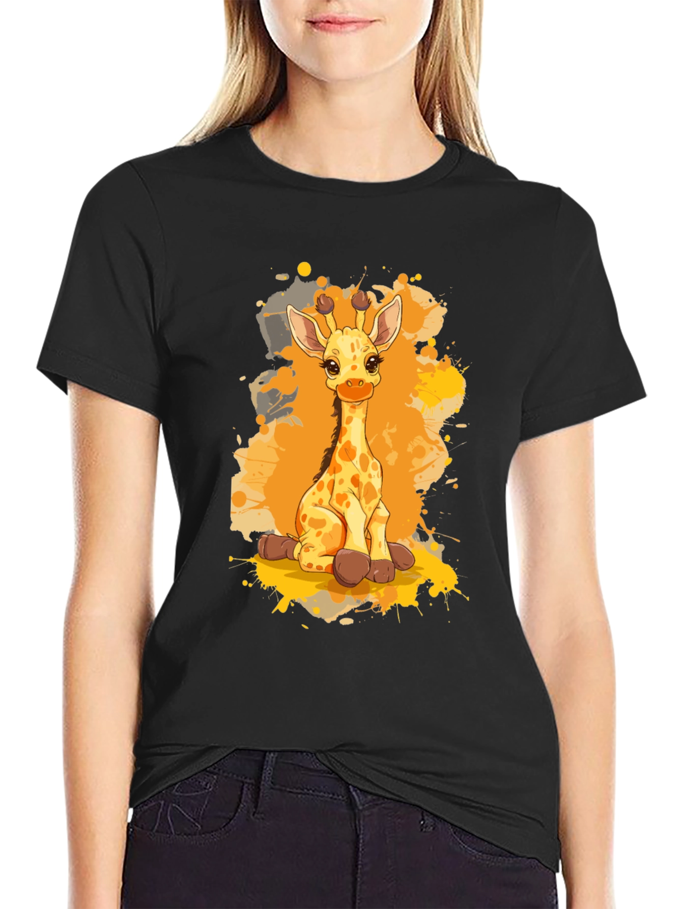 Giraffe T-Shirt - Cute Cartoon Animal Design