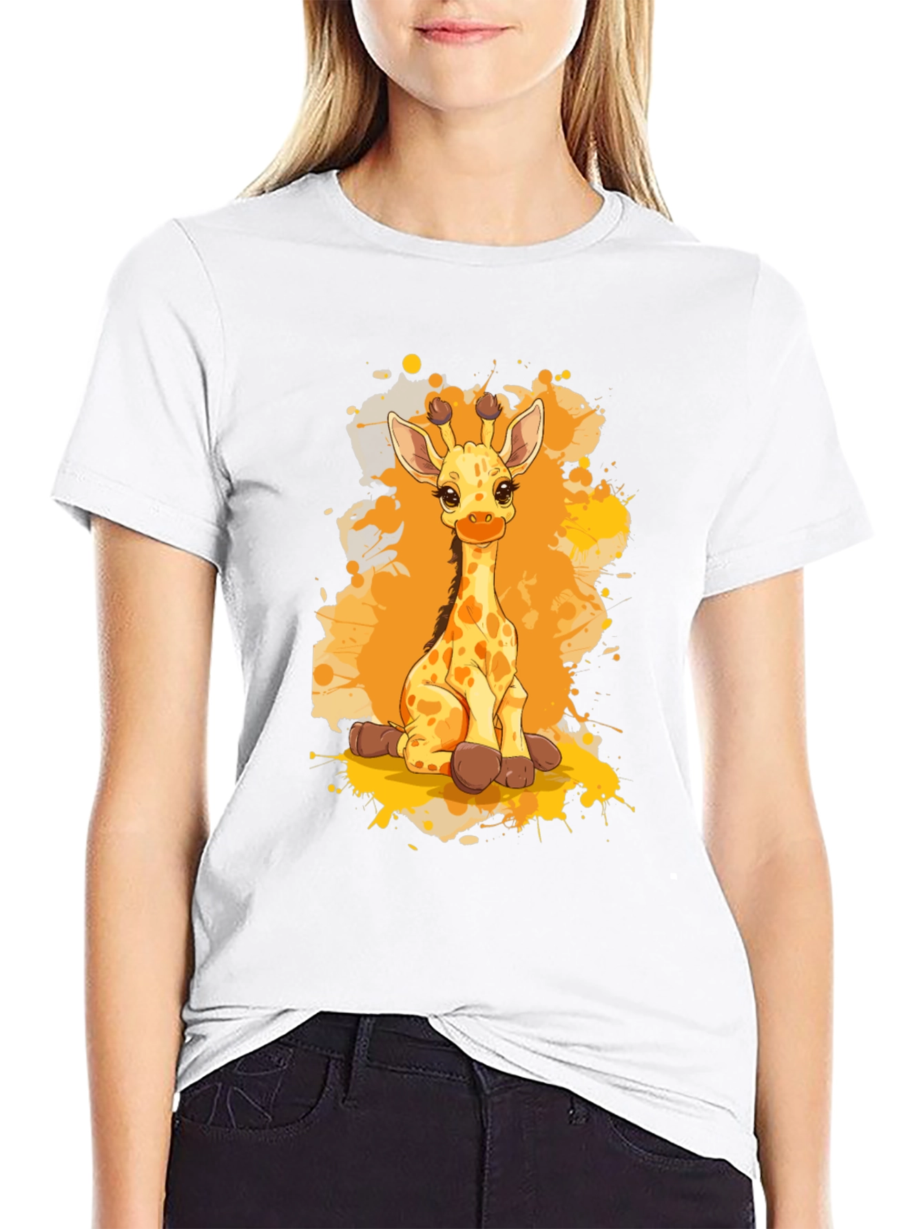 Giraffe T-Shirt - Cute Cartoon Animal Design