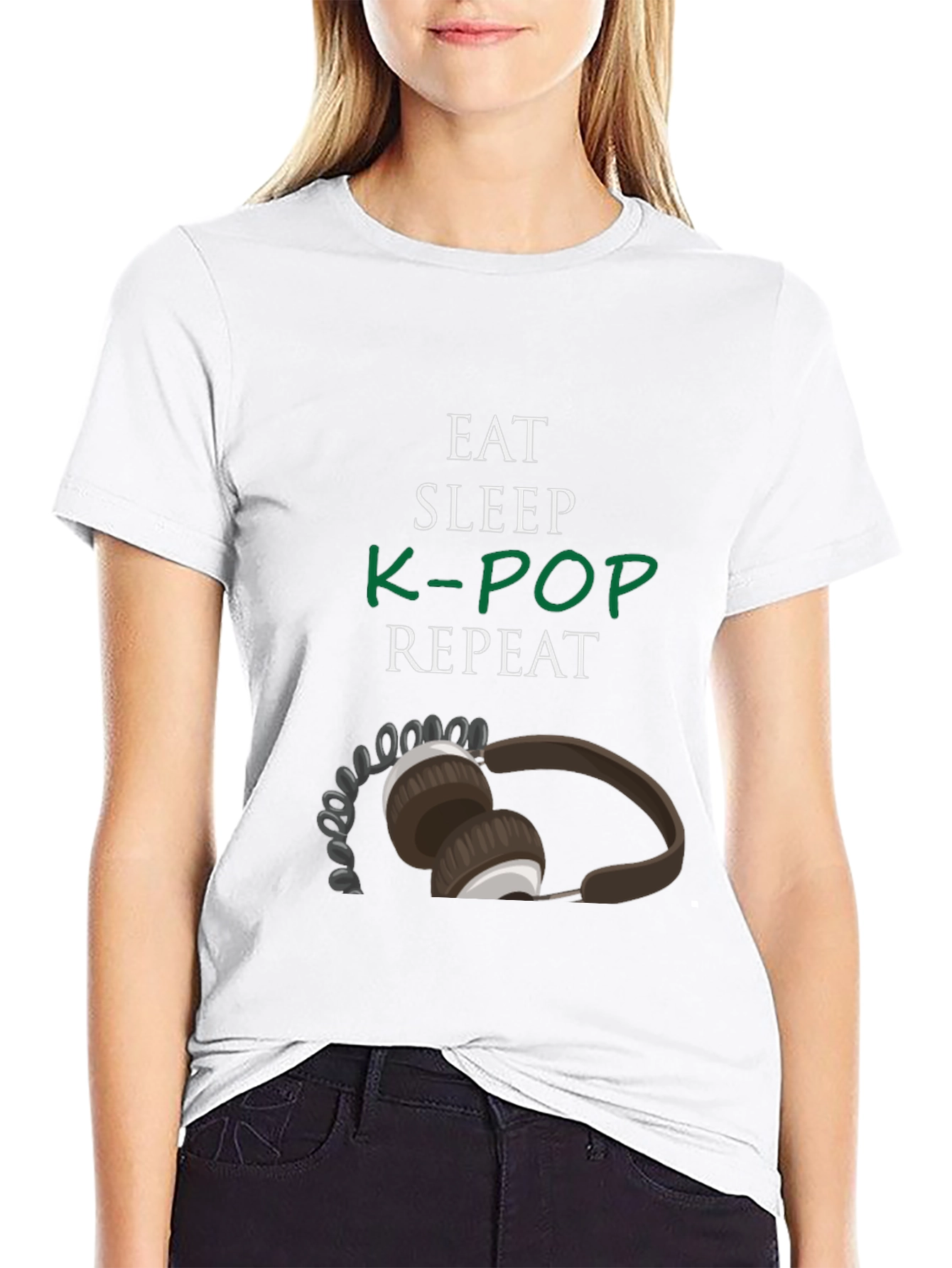 Eat Sleep K-Pop Repeat Graphic Tee