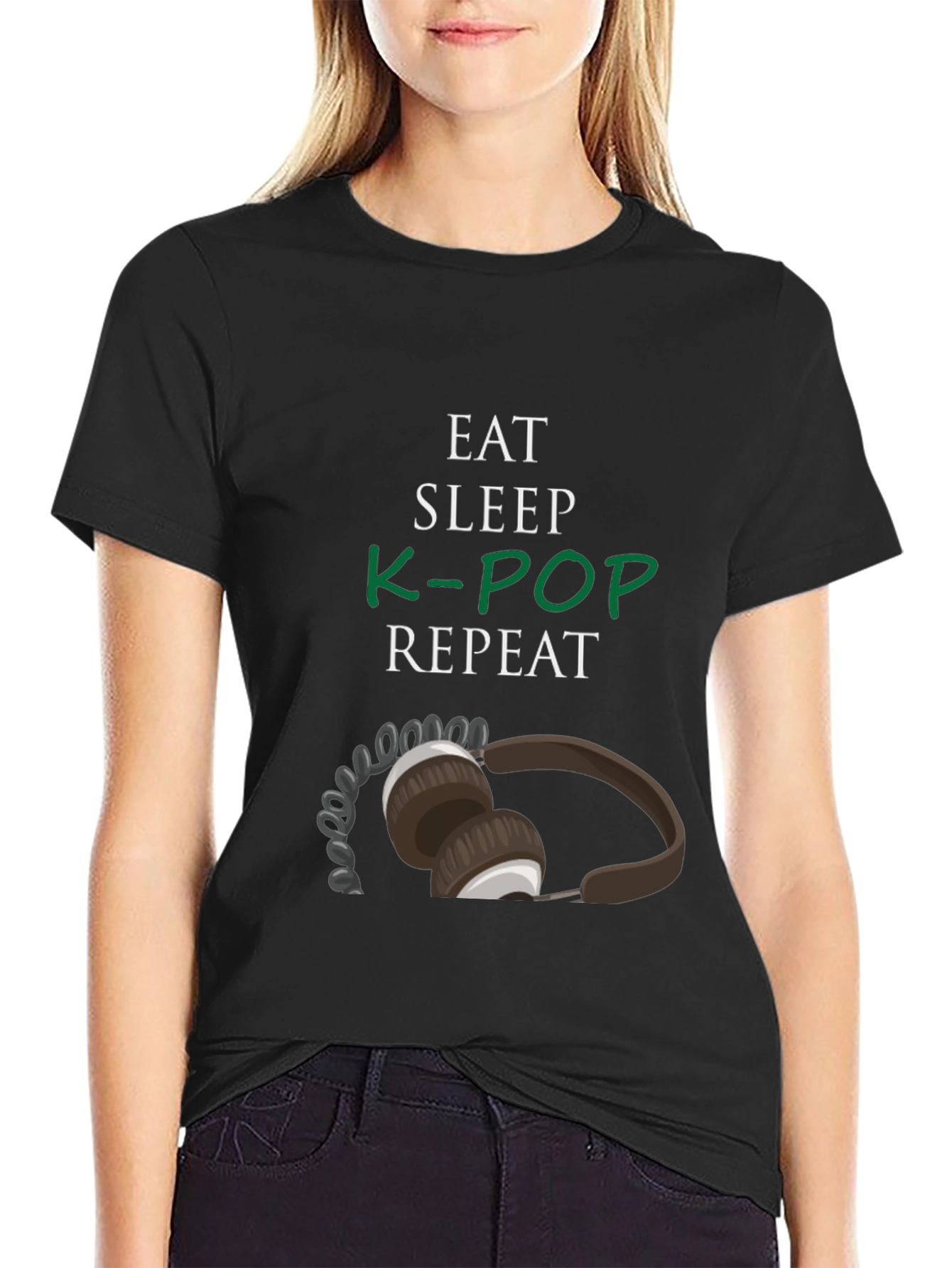 Eat Sleep K-Pop Repeat Graphic Tee