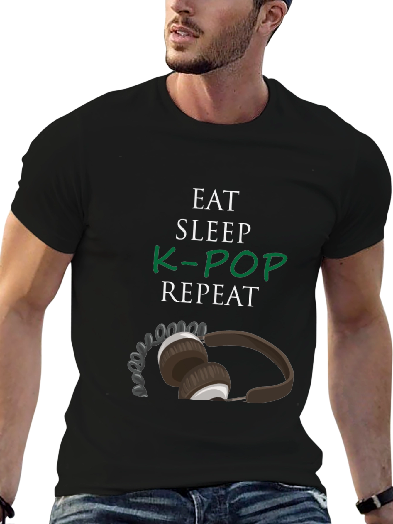 Eat Sleep K-Pop Repeat Graphic Tee