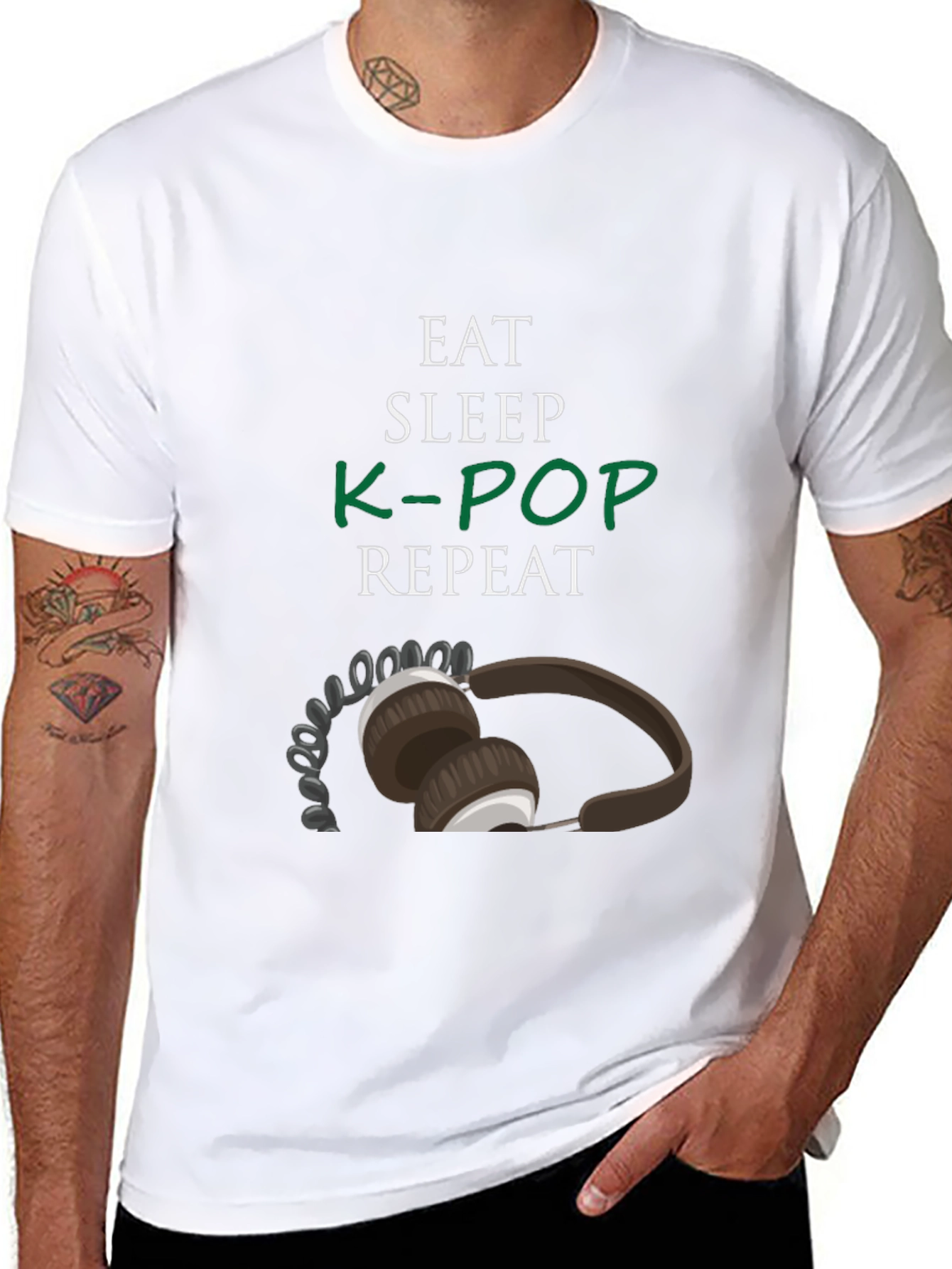 Eat Sleep K-Pop Repeat Graphic Tee