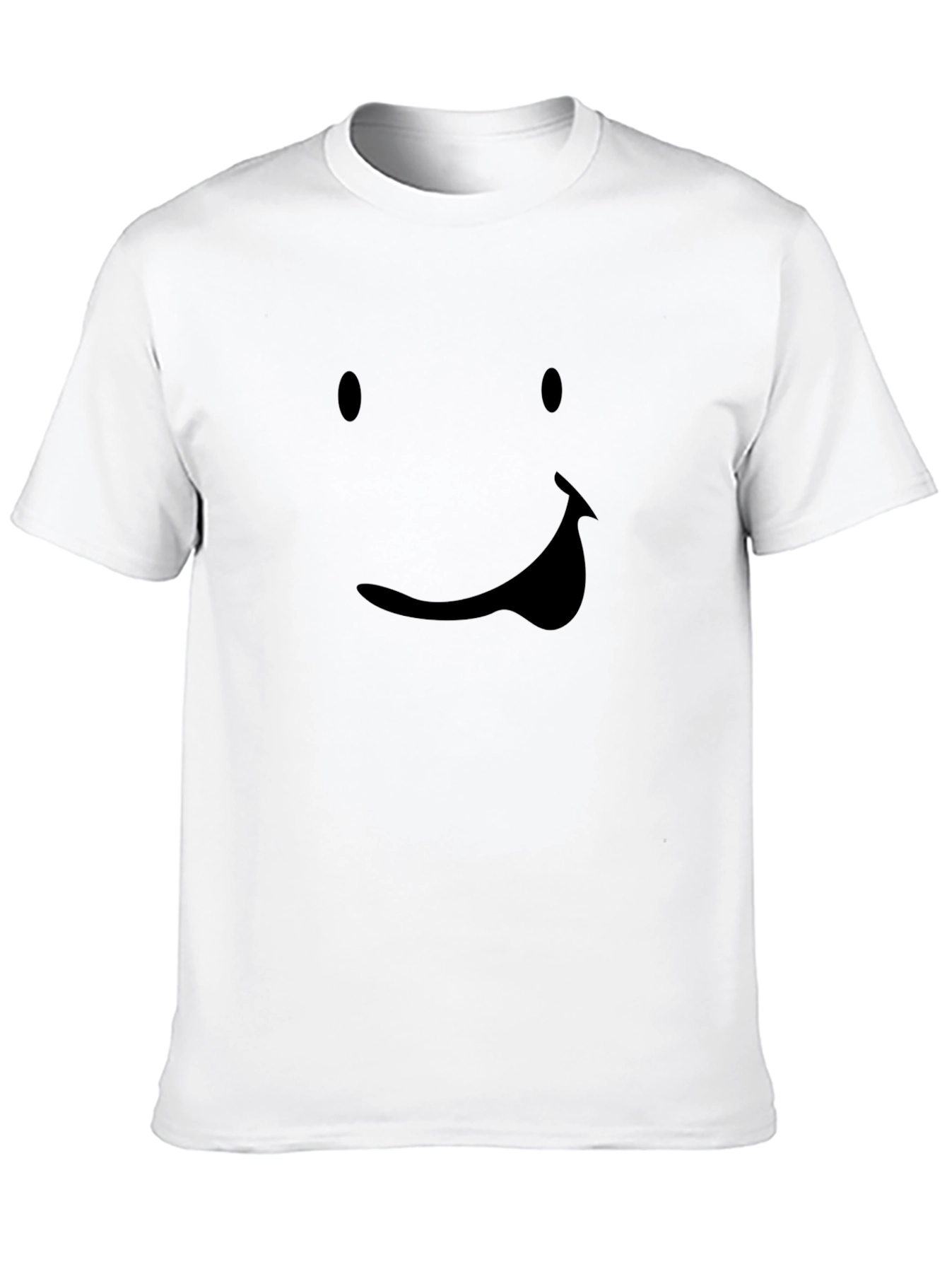 Smiley Face Graphic Tee - Black Casual T-Shirt