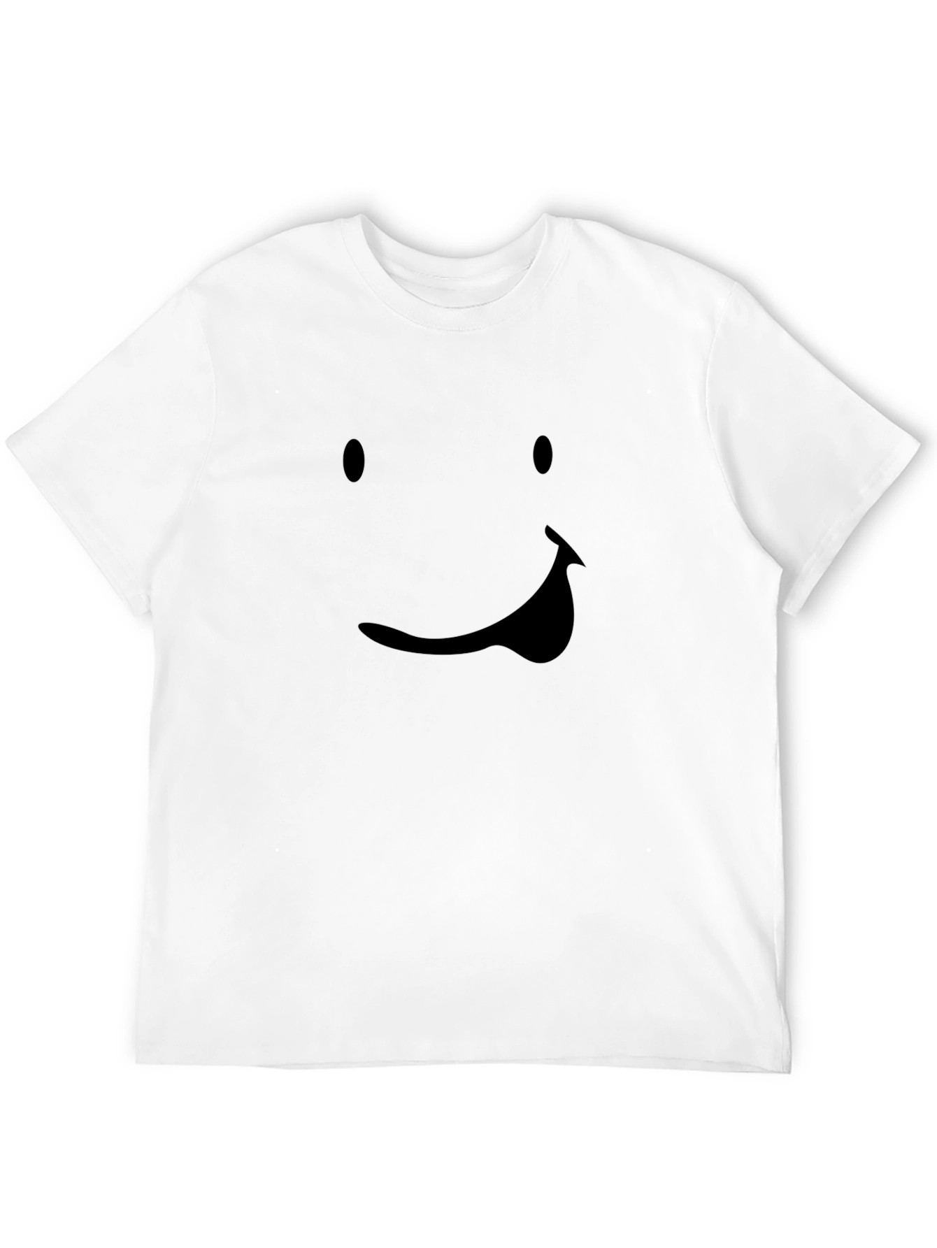 Smiley Face Graphic Tee - Black Casual T-Shirt