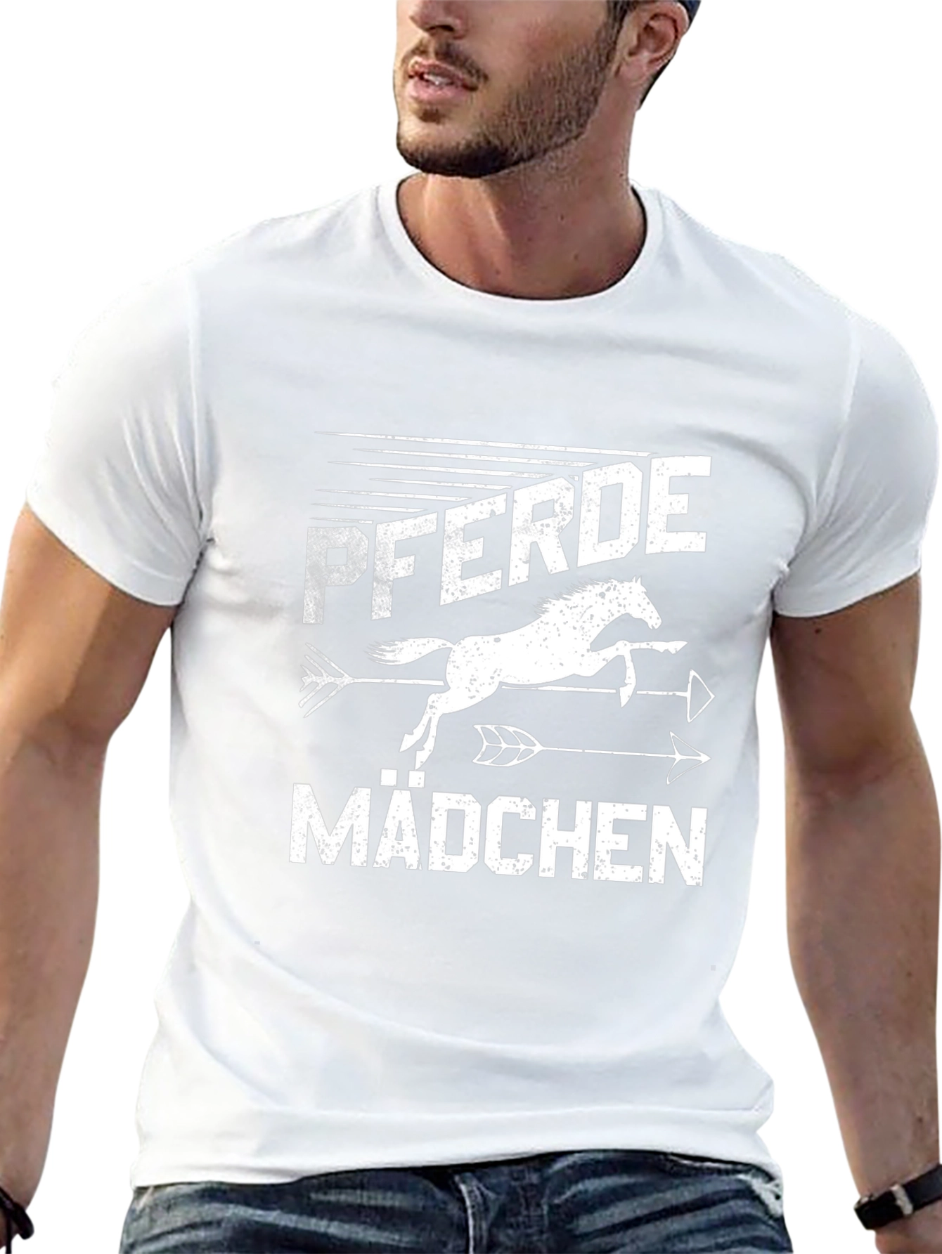 Pferde Mädchen Horse Girl T-Shirt Black Cotton