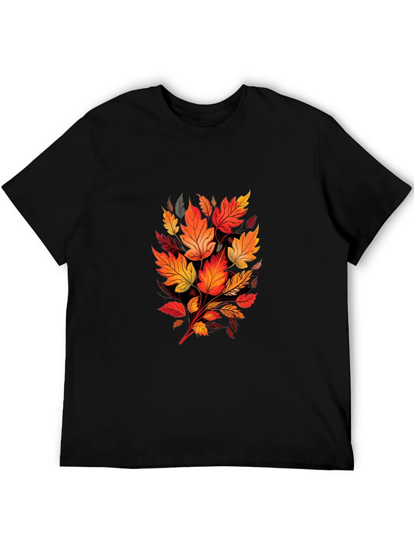Autumn Leaves Graphic Black T-Shirt