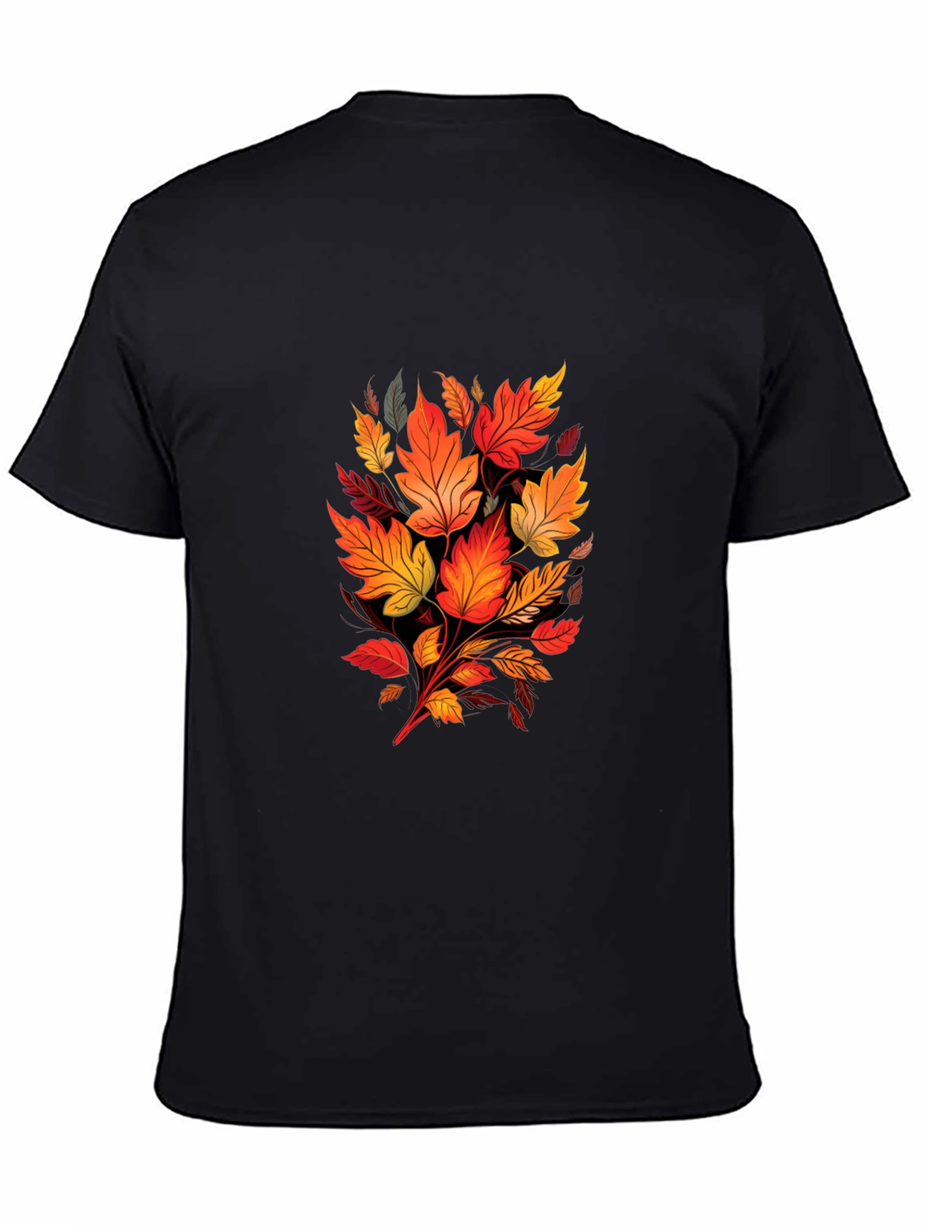 Autumn Leaves Graphic Black T-Shirt