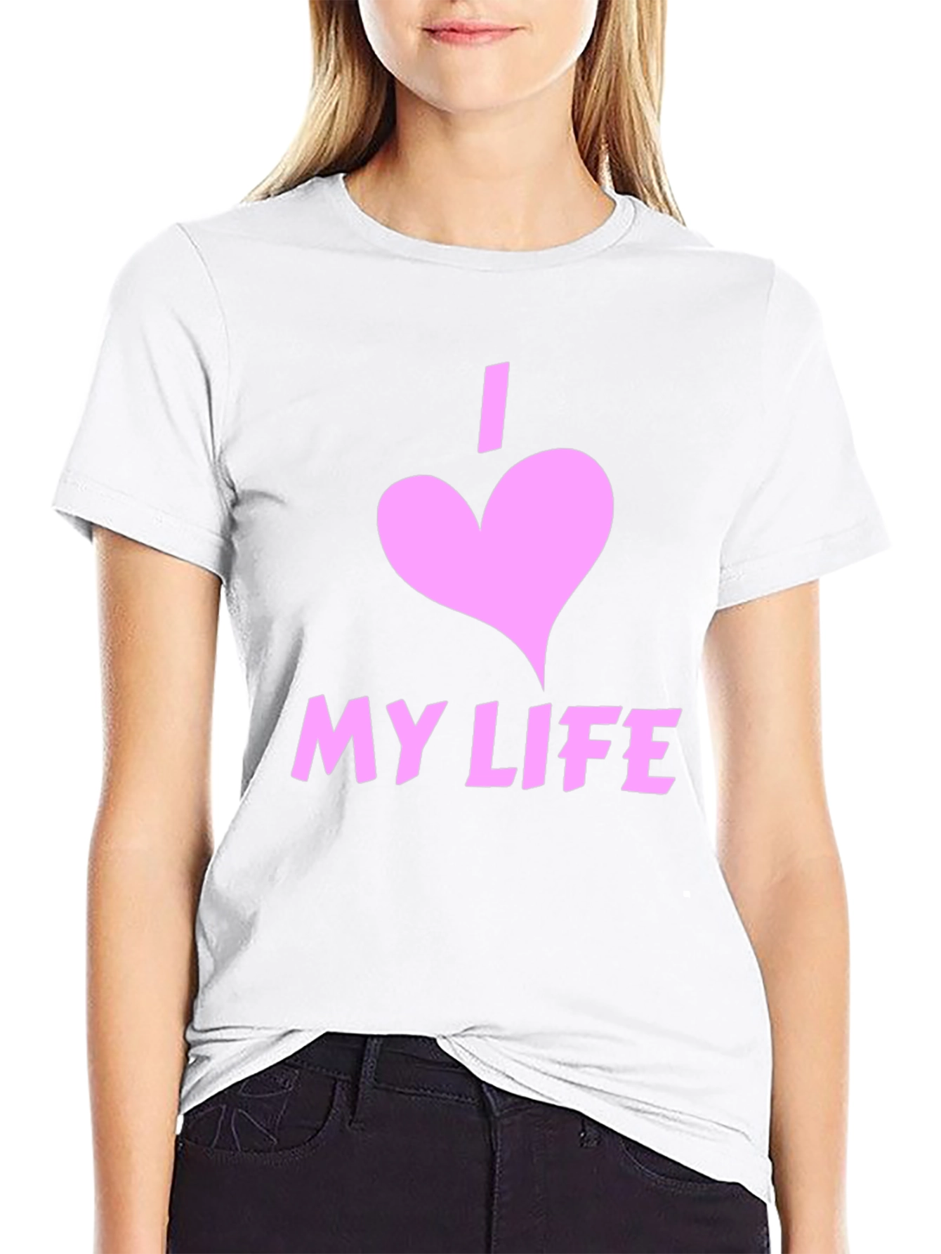 I Love My Life Black Graphic Tee Shirt