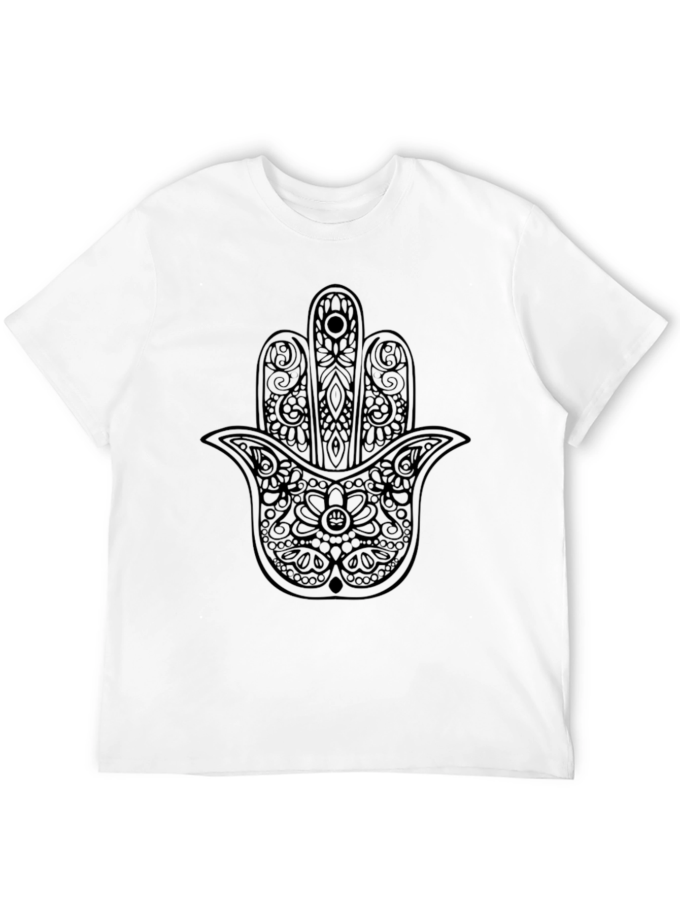 Hamsa Hand Graphic Black T-Shirt