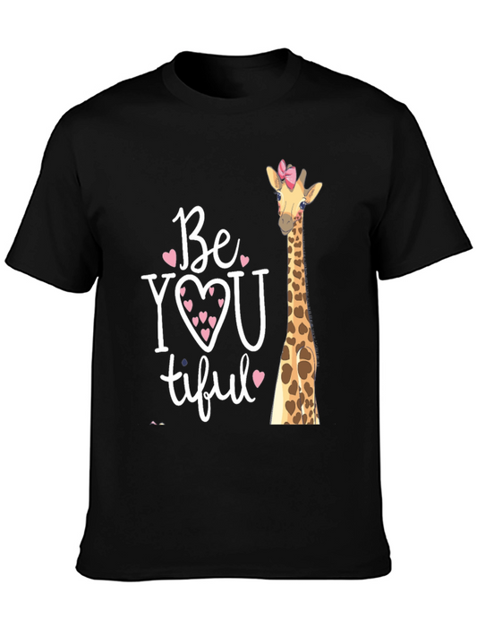 BeYOUtiful Giraffe Graphic Tee - Unisex Black T-Shirt