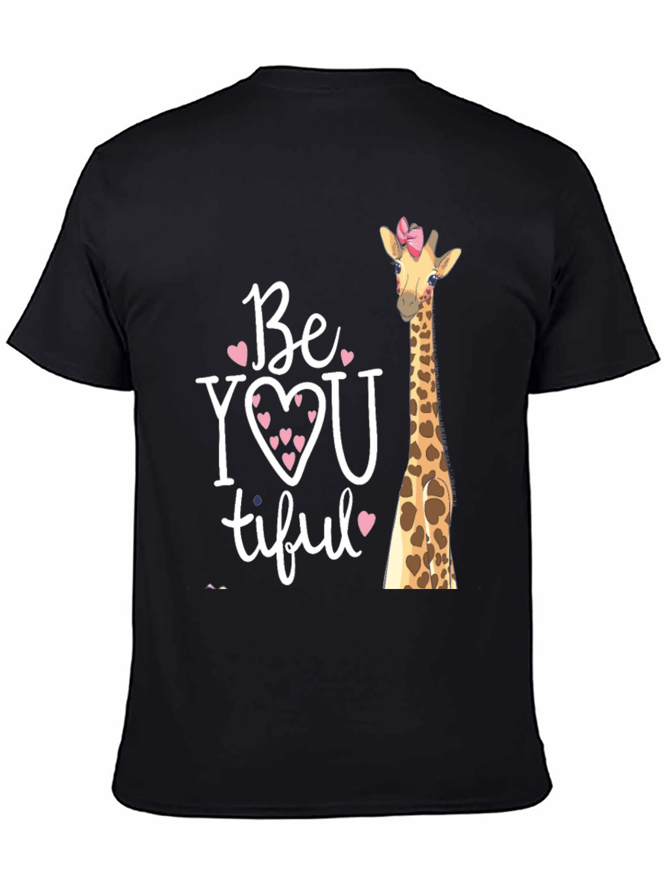 BeYOUtiful Giraffe Graphic Tee - Unisex Black T-Shirt
