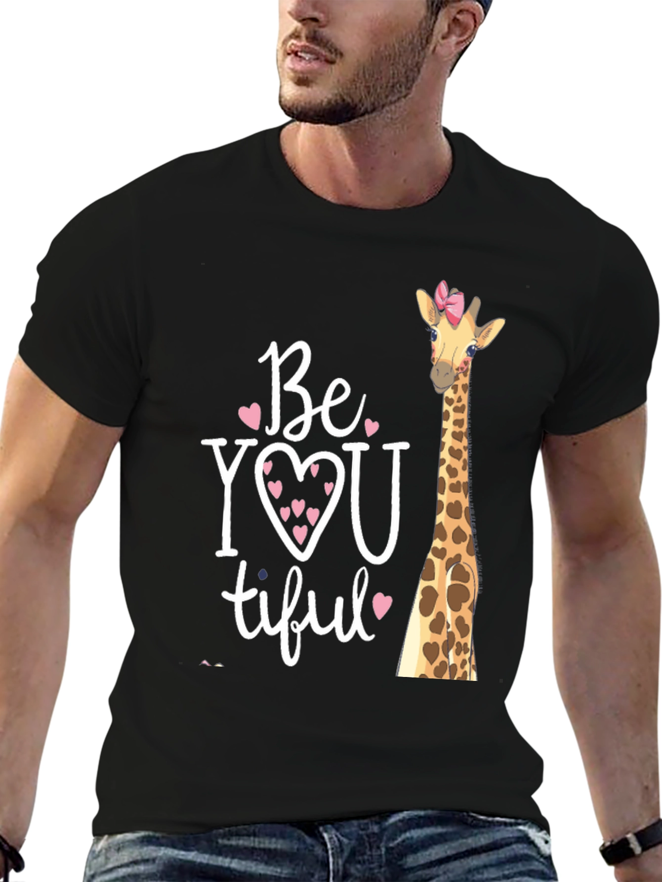 BeYOUtiful Giraffe Graphic Tee - Unisex Black T-Shirt