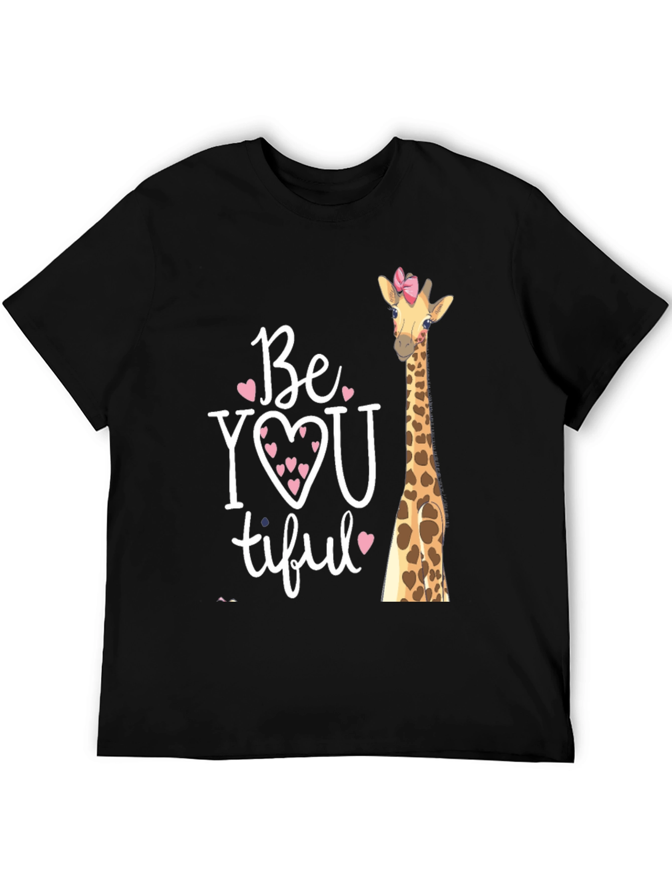 BeYOUtiful Giraffe Graphic Tee - Unisex Black T-Shirt