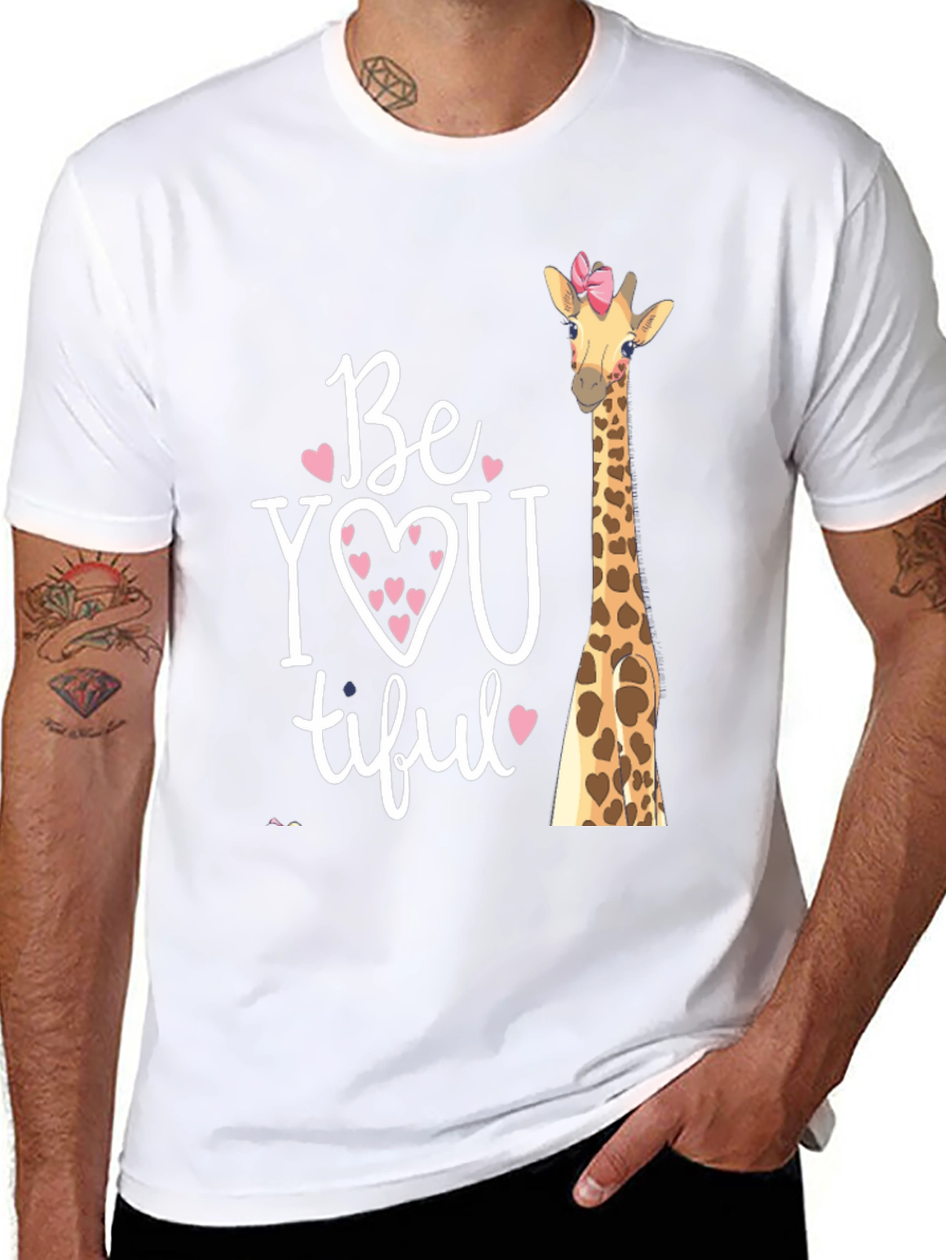 BeYOUtiful Giraffe Graphic Tee - Unisex Black T-Shirt