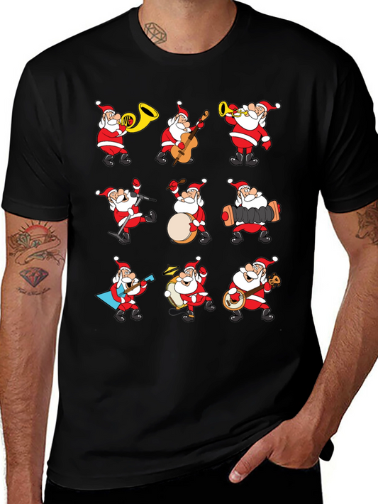 Festive Santa Musician Graphic Tee