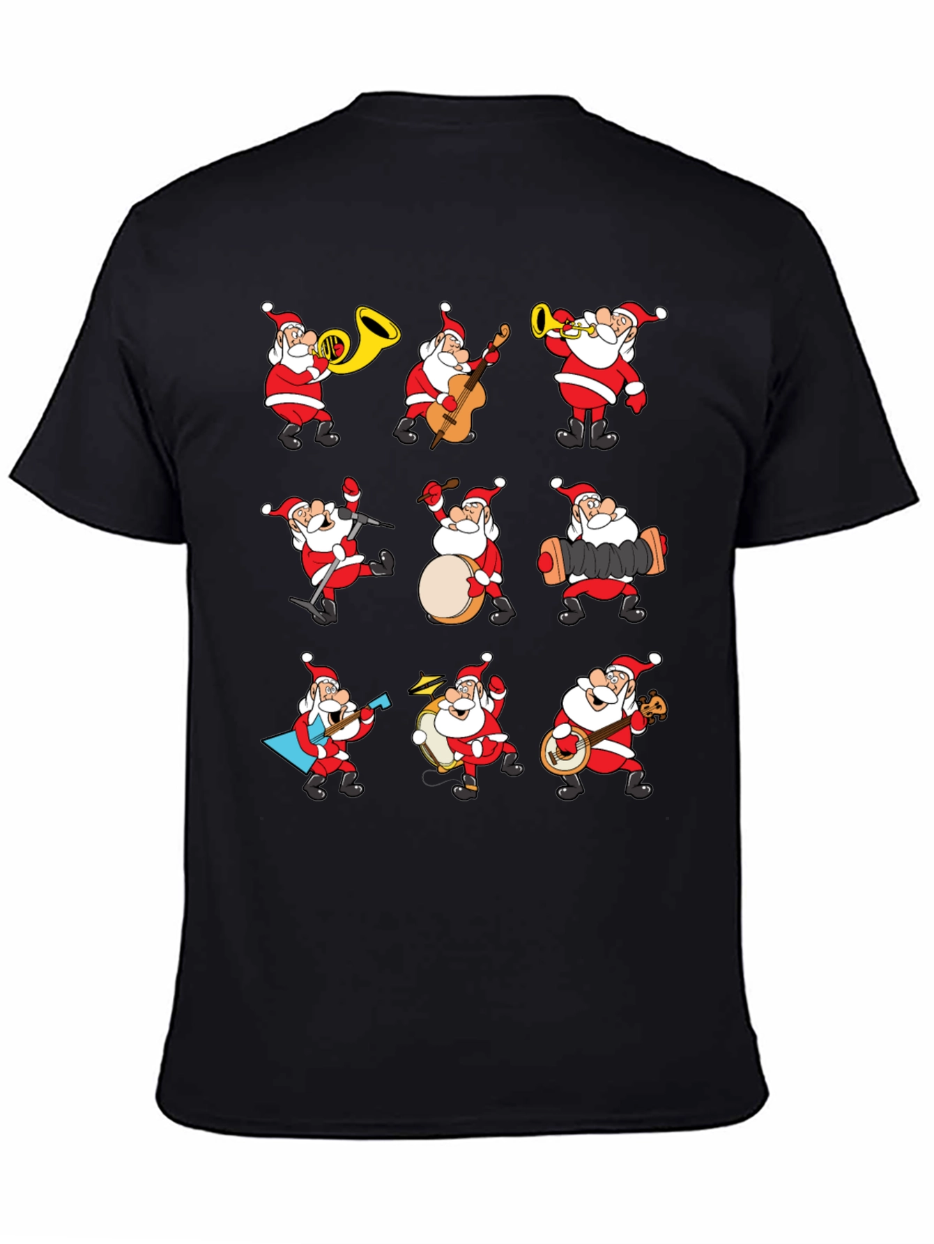 Festive Santa Musician Graphic Tee