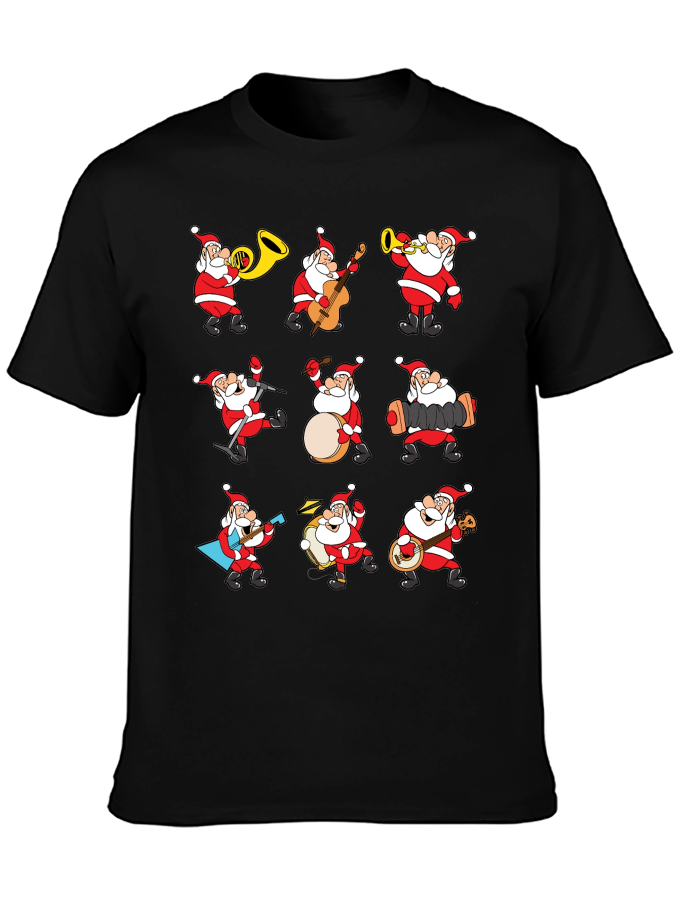 Festive Santa Musician Graphic Tee