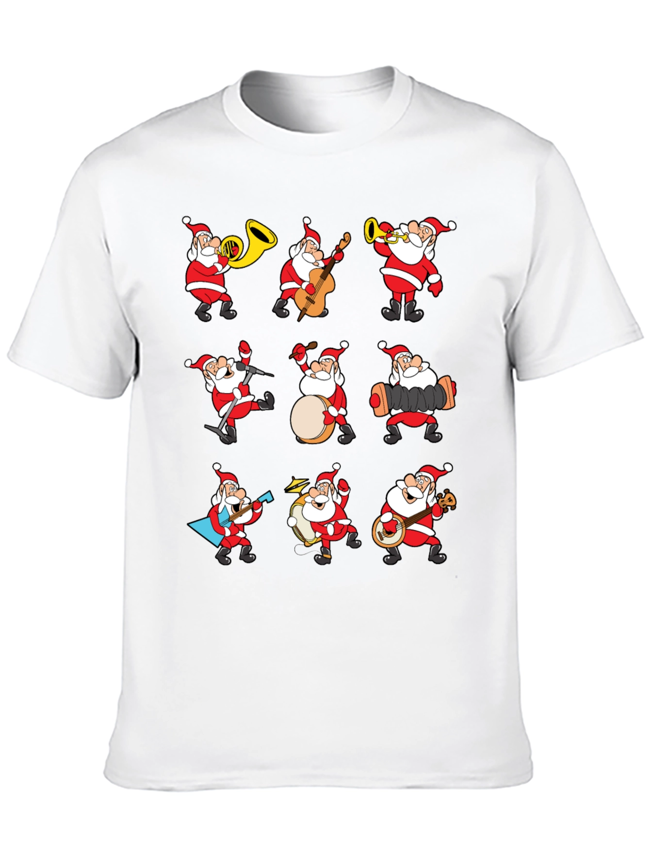 Festive Santa Musician Graphic Tee
