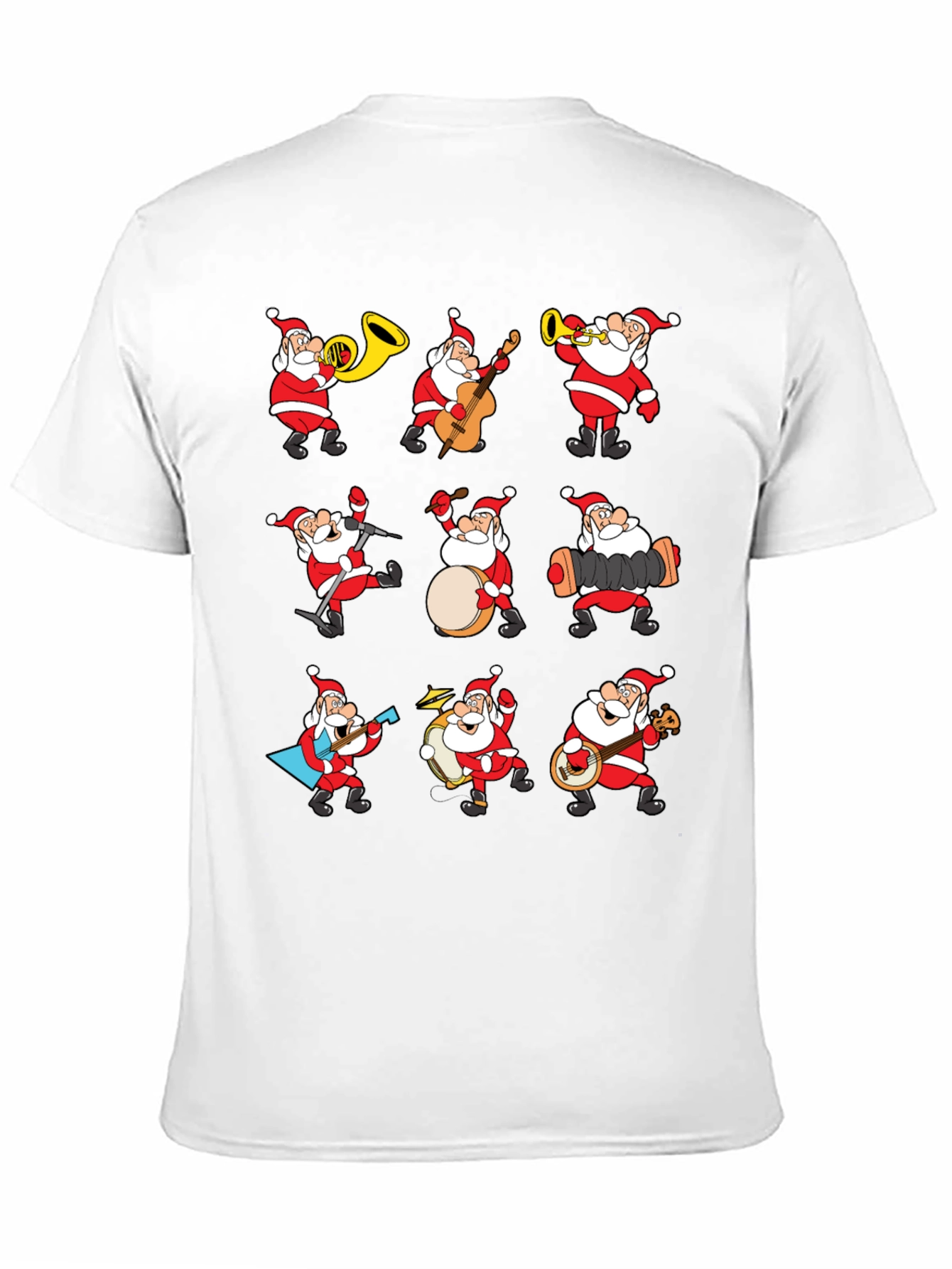 Festive Santa Musician Graphic Tee
