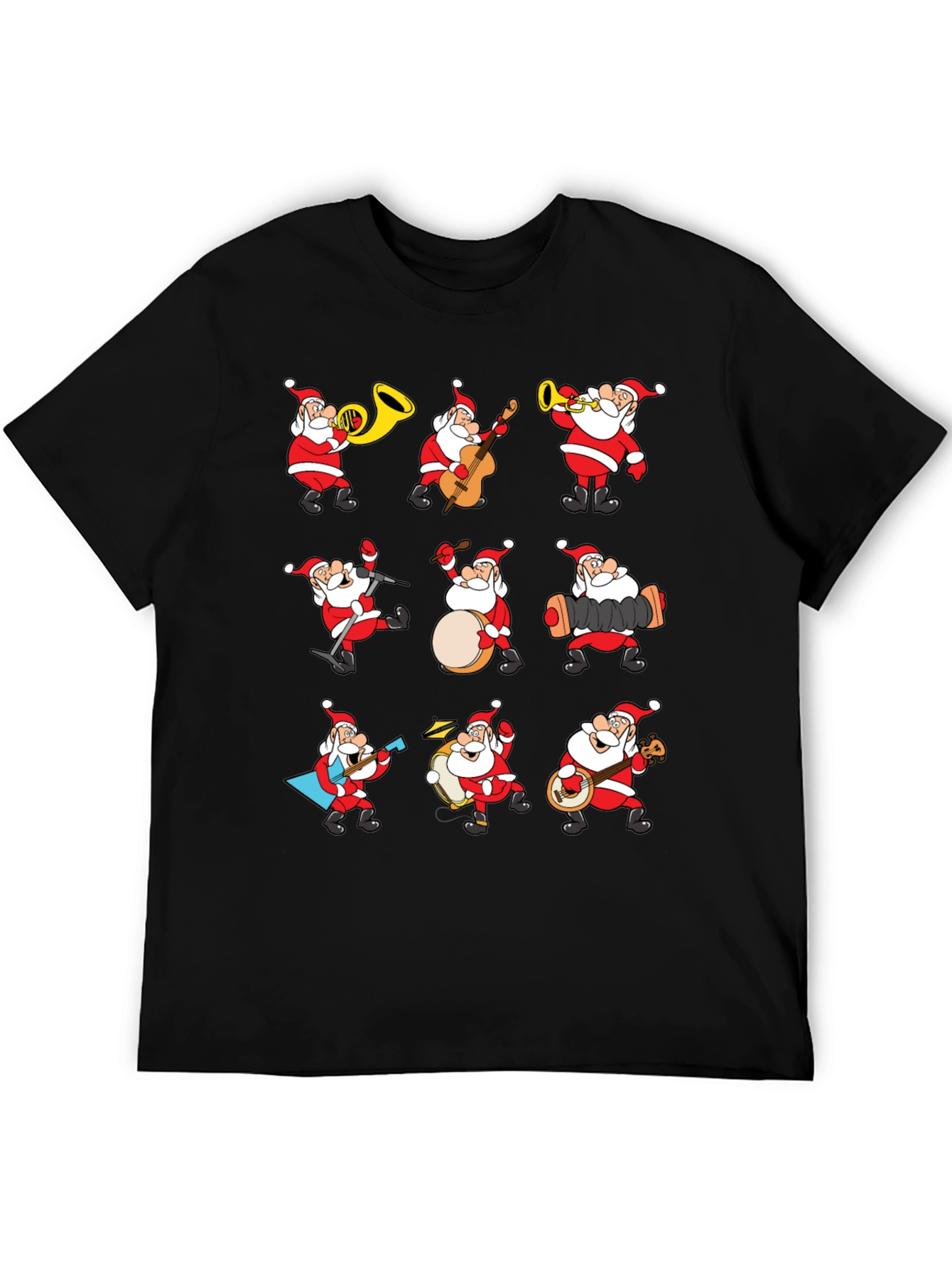 Festive Santa Musician Graphic Tee