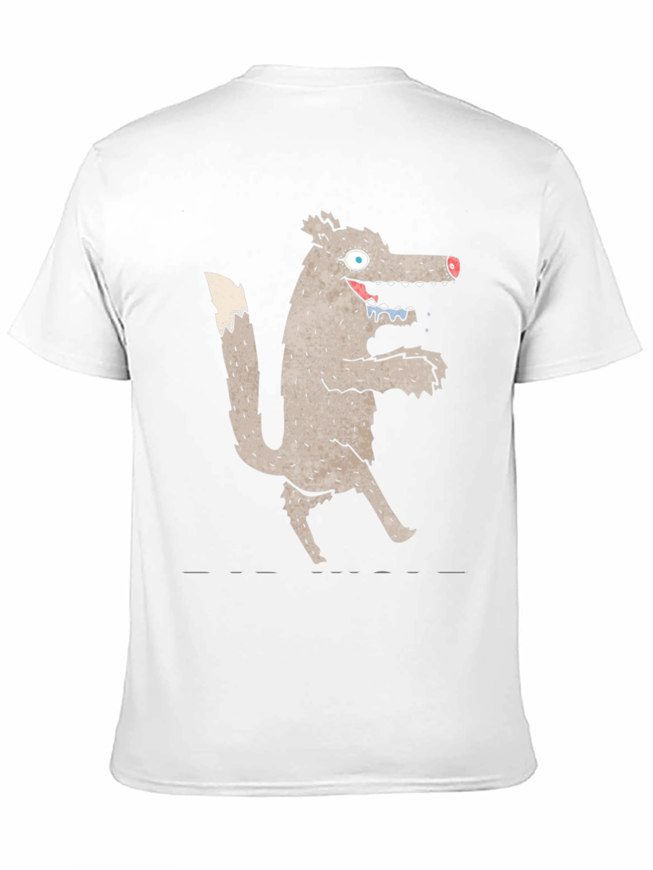 Cartoon Wolf Graphic Black T-Shirt