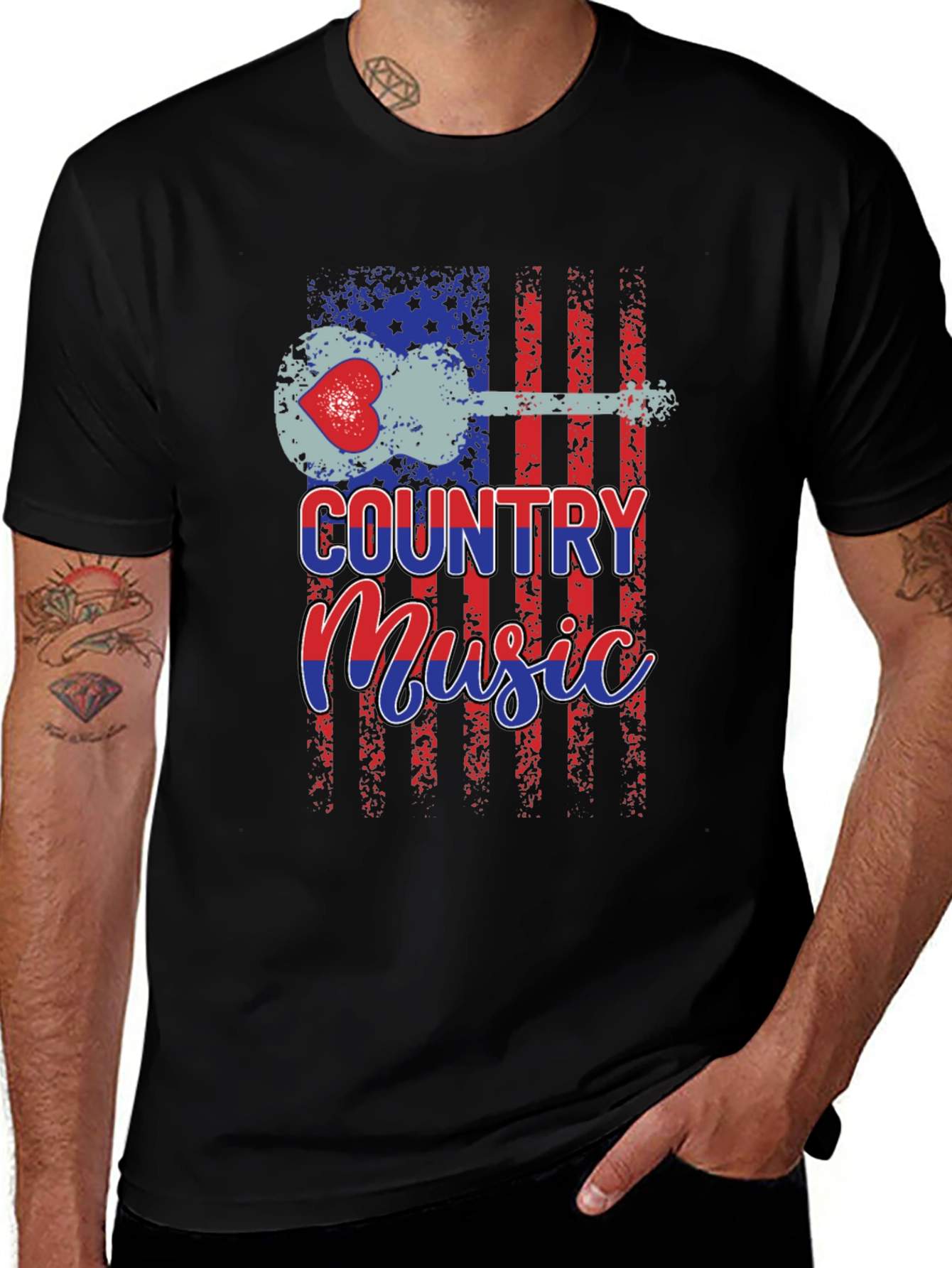 Country Music American Flag Graphic T-Shirt