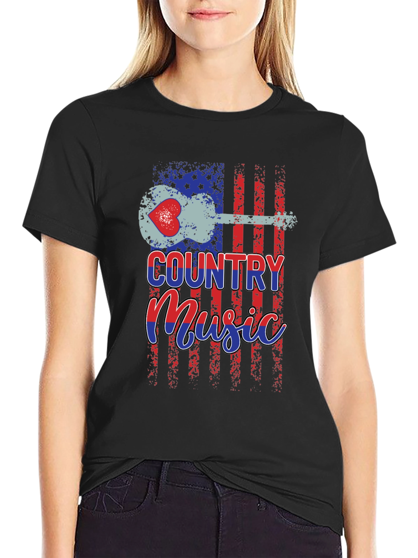 Country Music American Flag Graphic T-Shirt