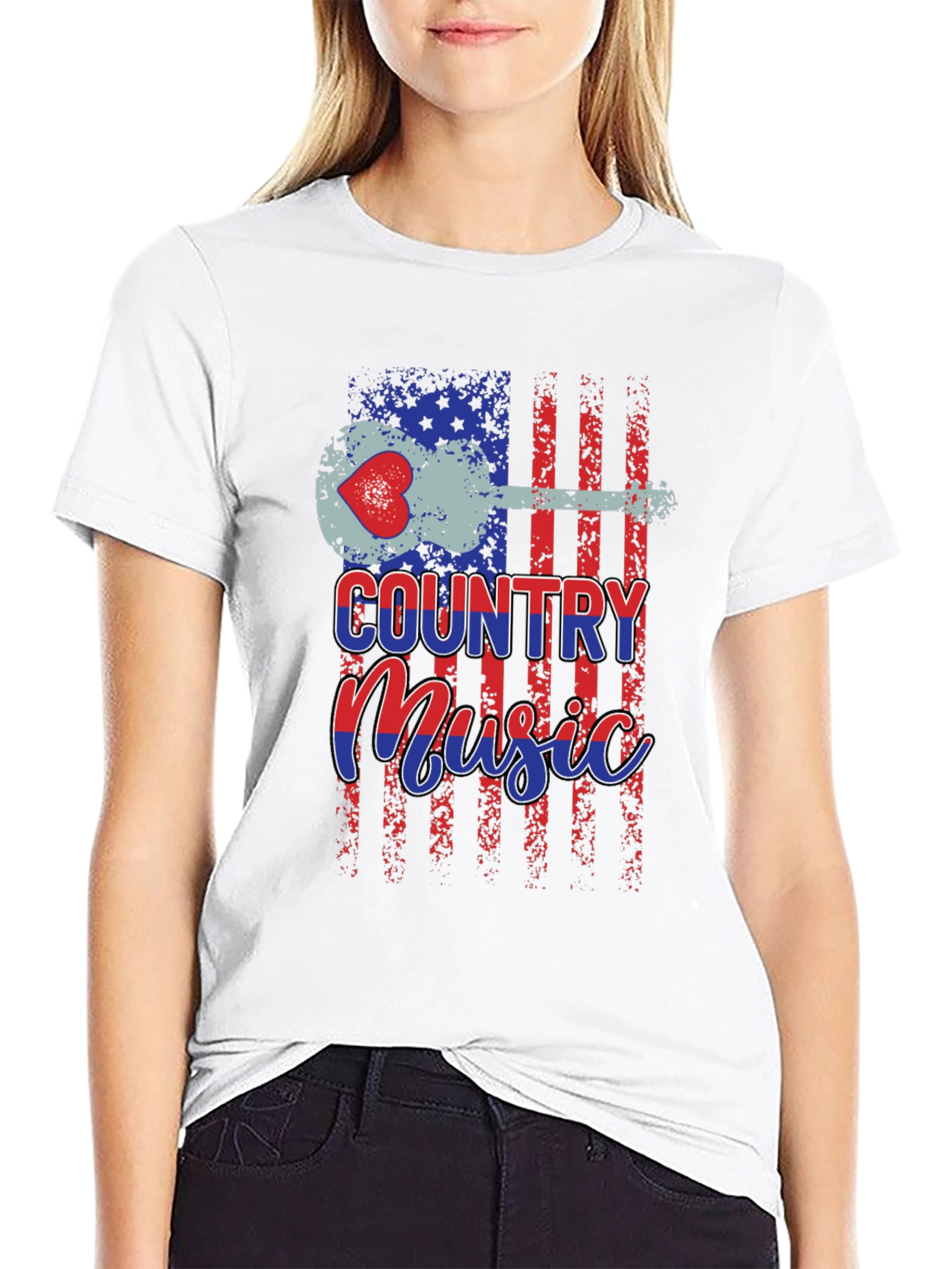 Country Music American Flag Graphic T-Shirt