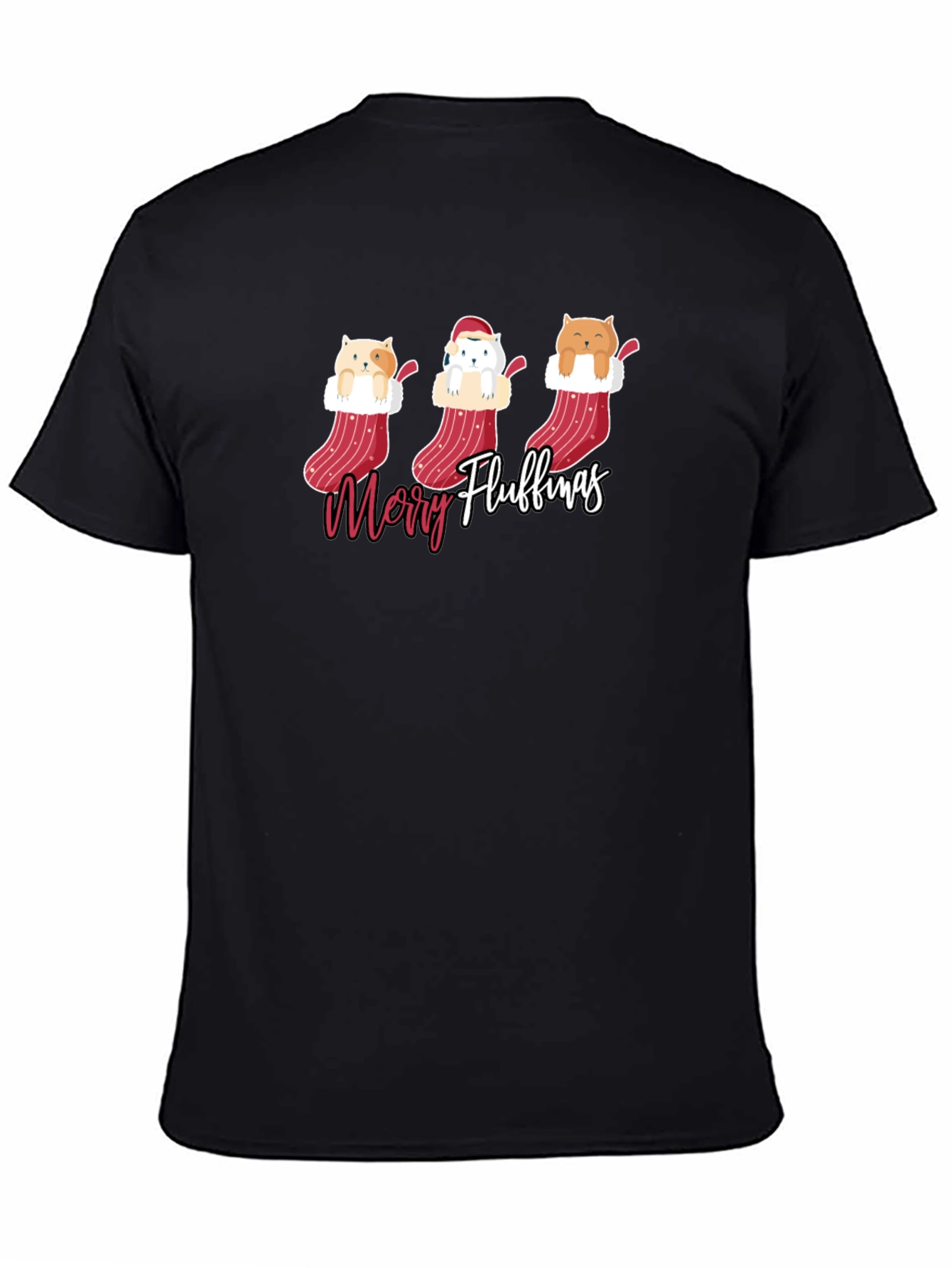 Merry Fluffmas Cat Christmas T-Shirt