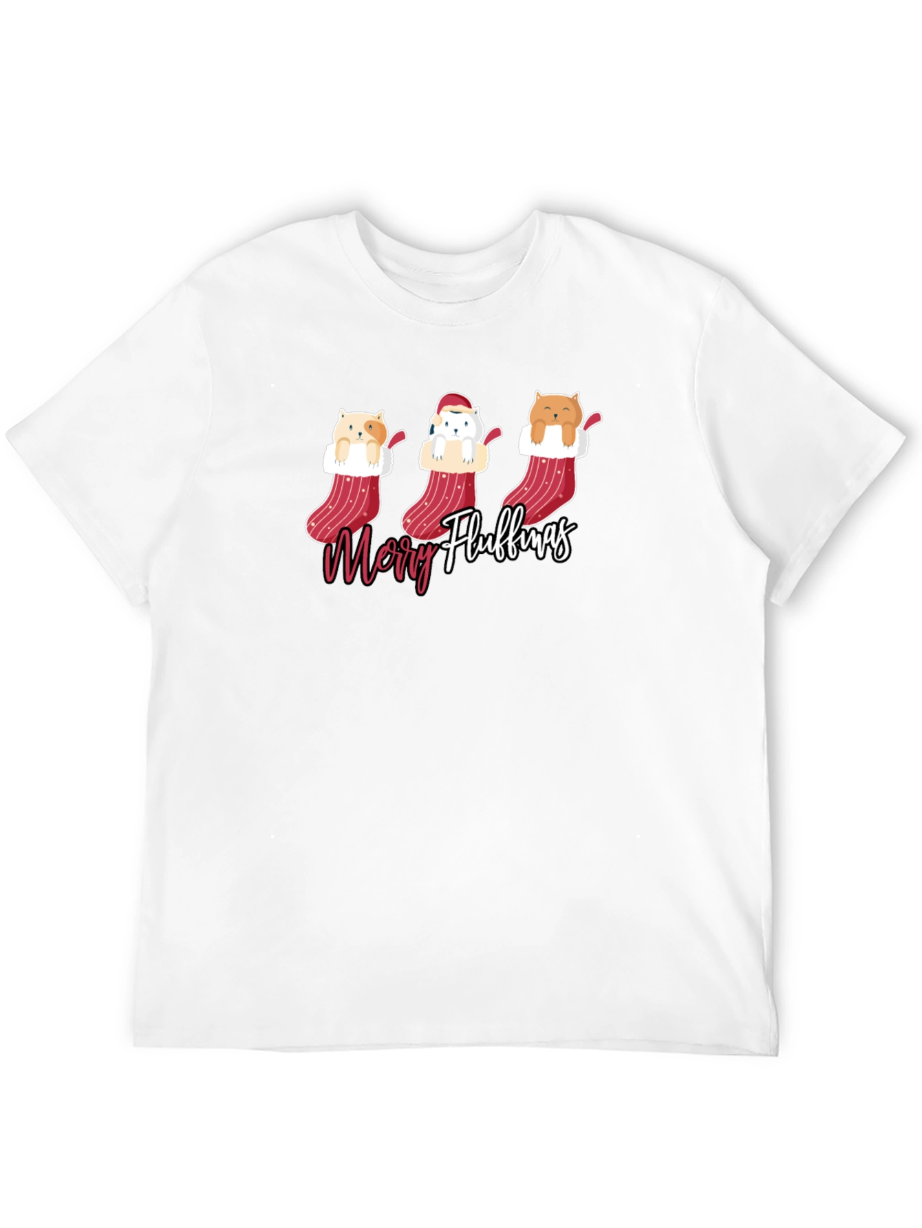 Merry Fluffmas Cat Christmas T-Shirt