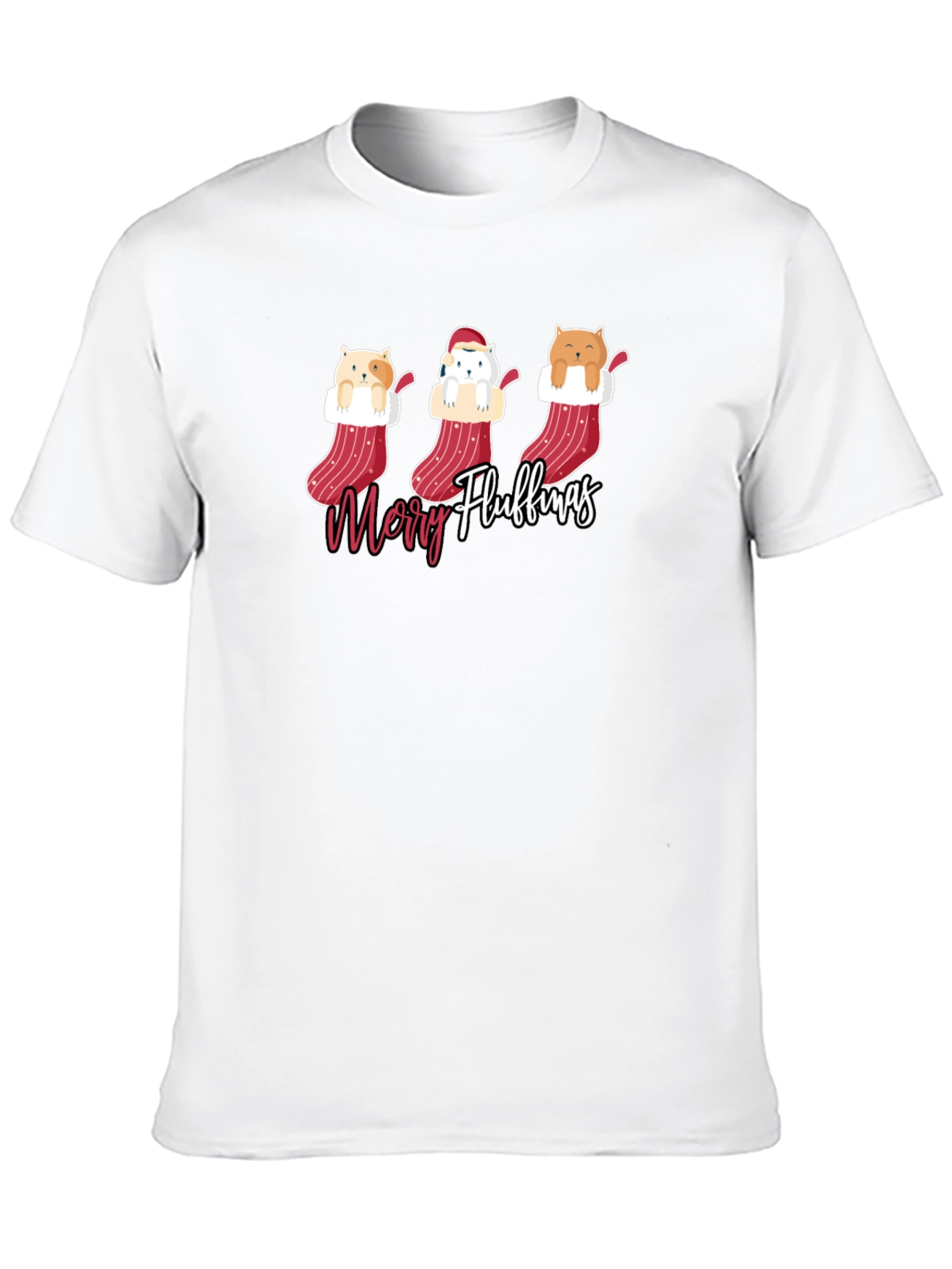 Merry Fluffmas Cat Christmas T-Shirt