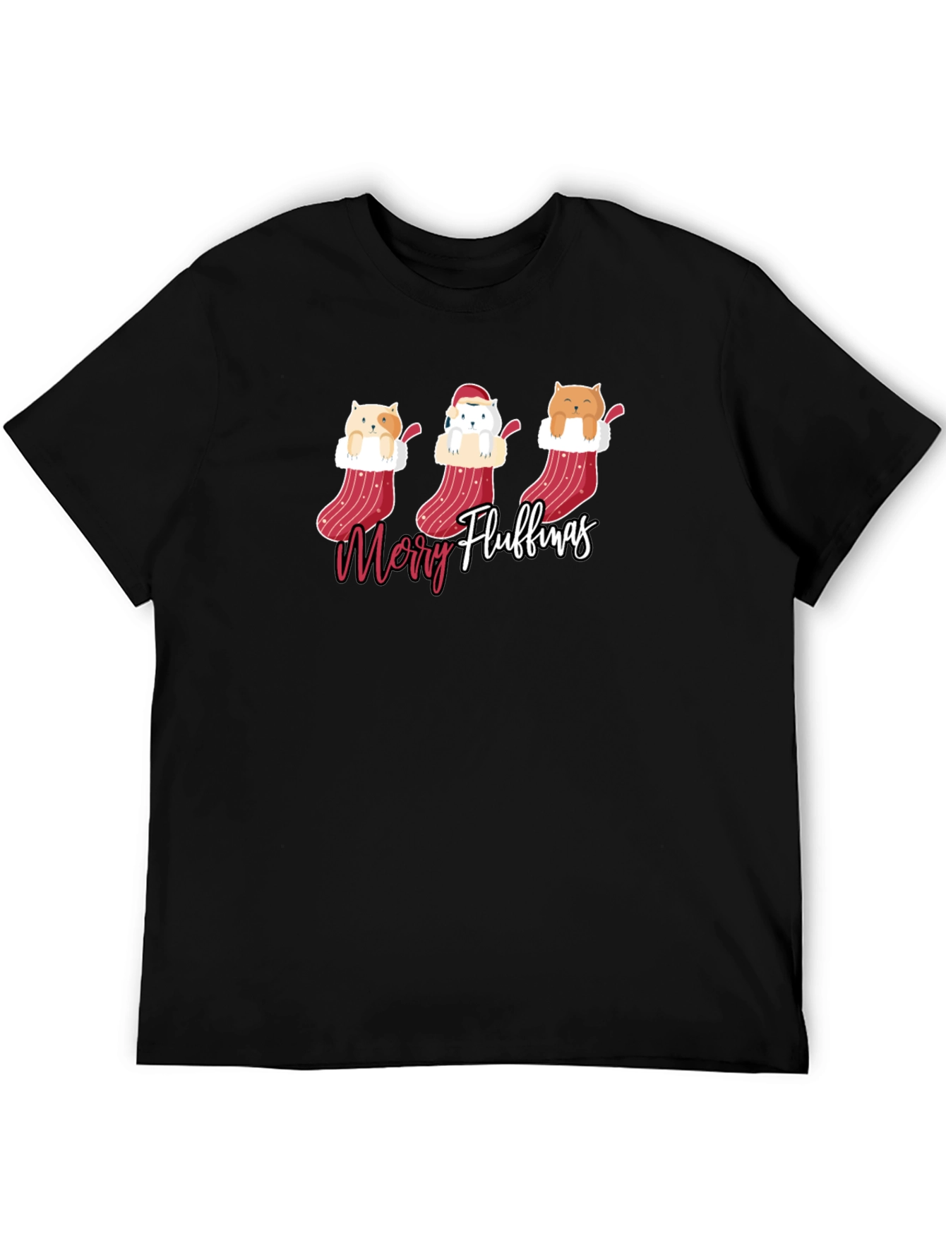 Merry Fluffmas Cat Christmas T-Shirt