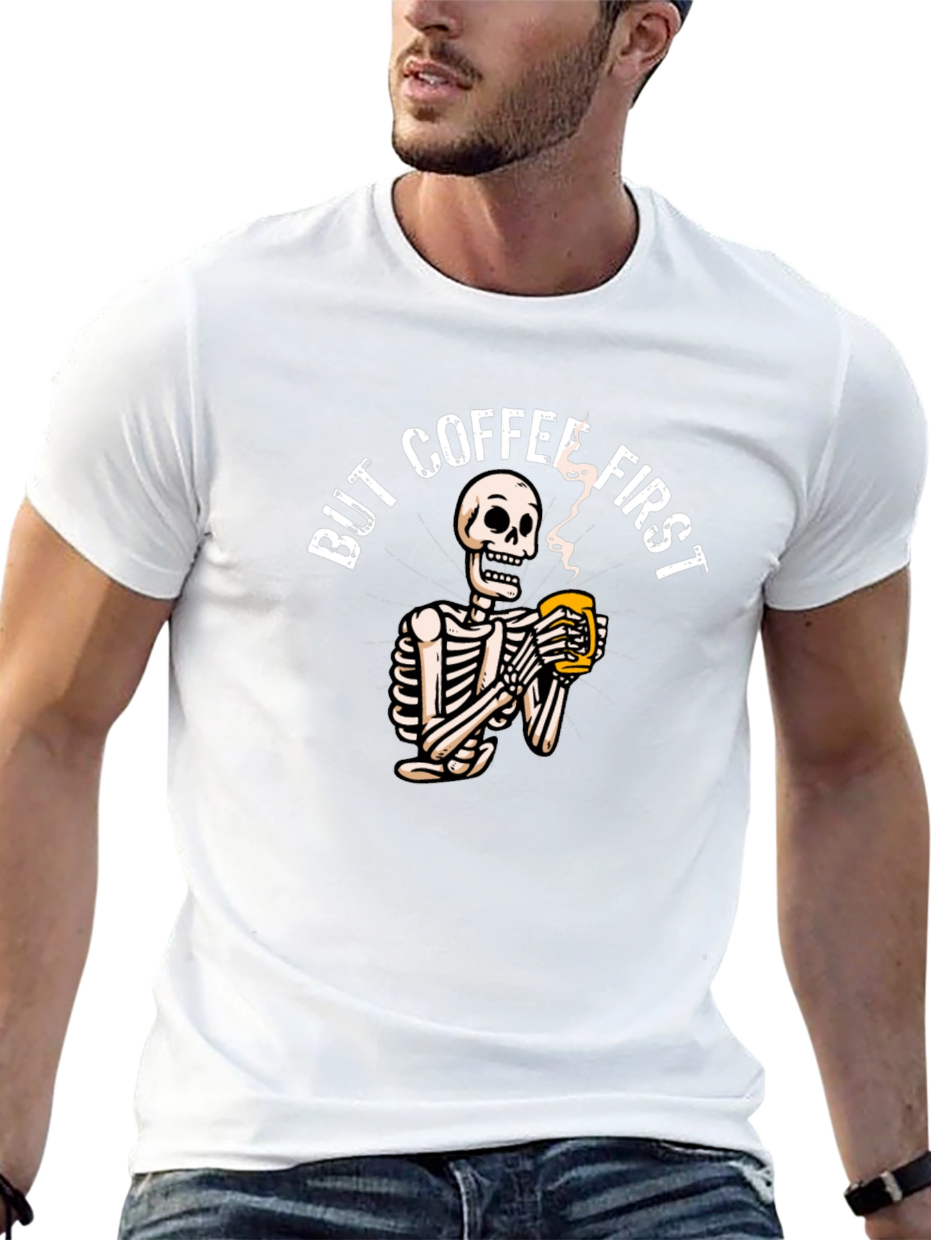 But Coffee First Skeleton Graphic Tee